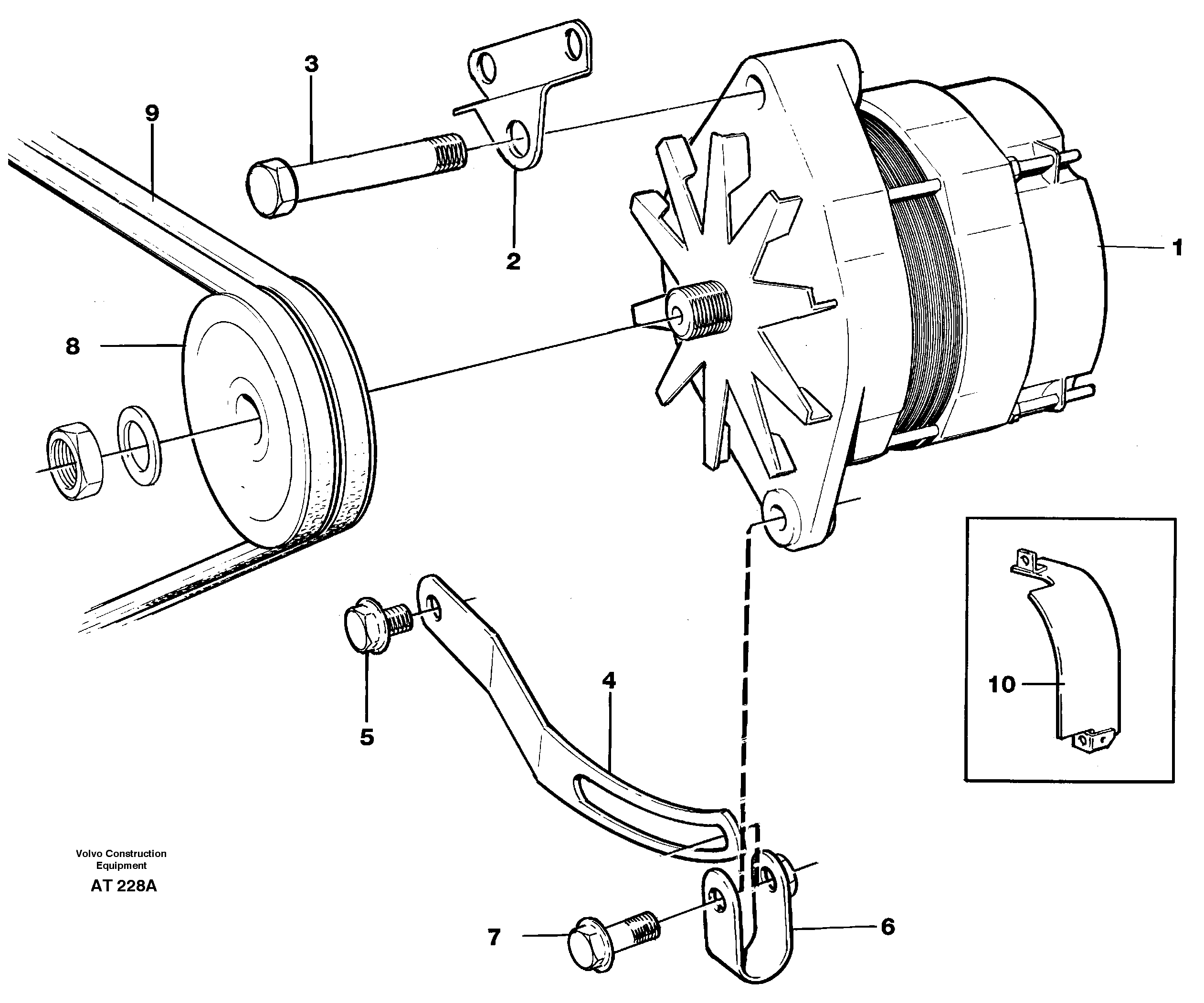 Схема запчастей Volvo L90C - 97813 Alternator with assembling details L90C