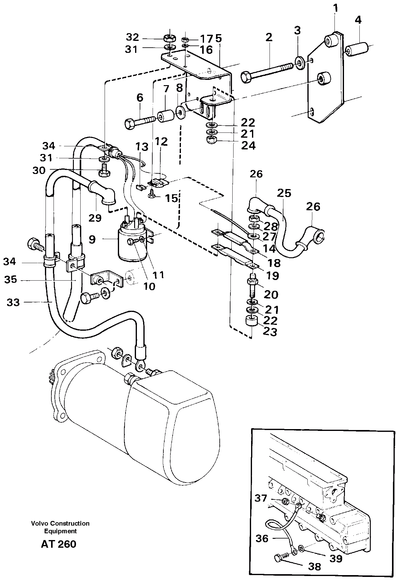 Схема запчастей Volvo L90C - 99437 Starter element with fitting parts L90C