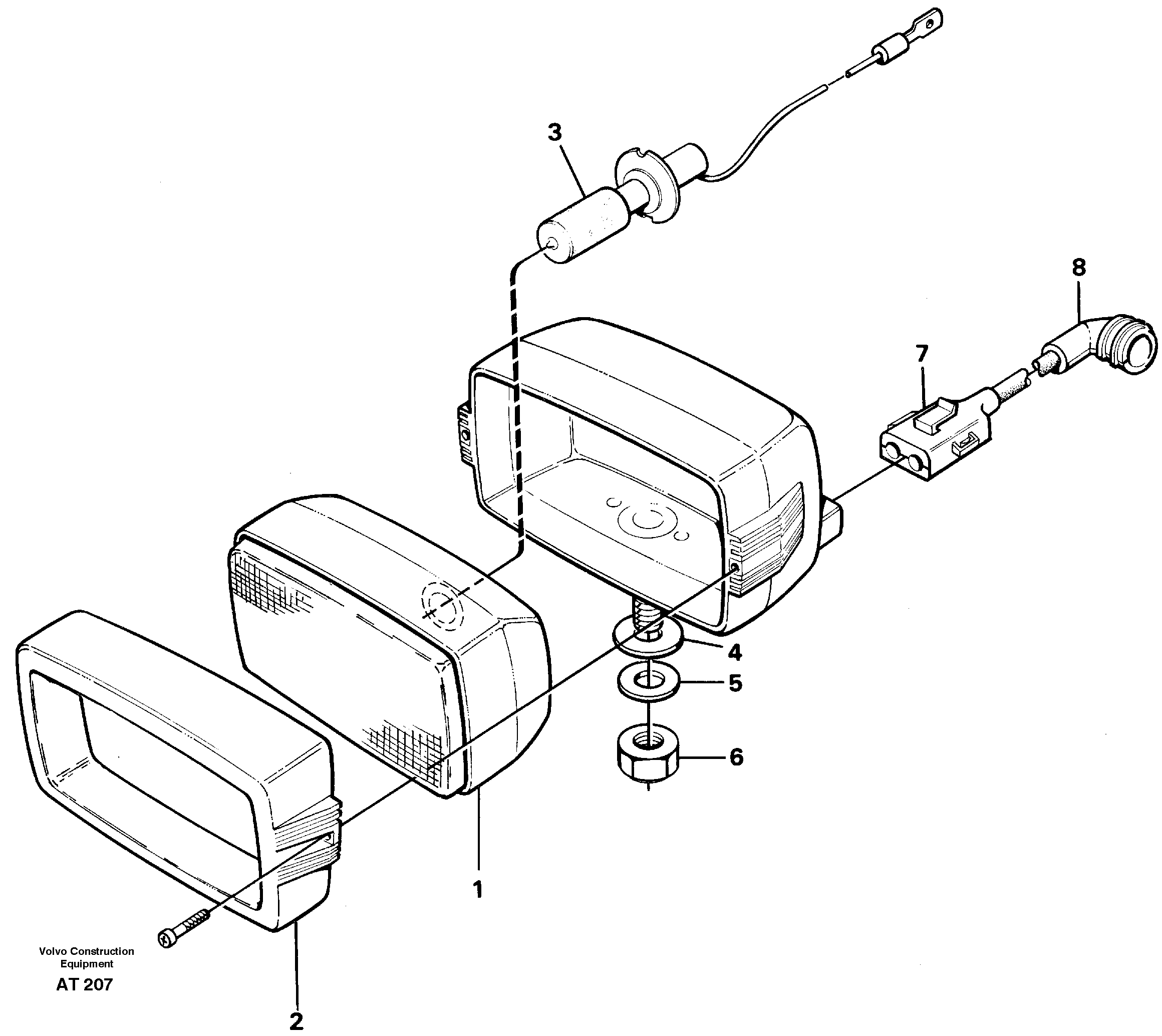 Схема запчастей Volvo L90C - 92893 Work lights, front L90C