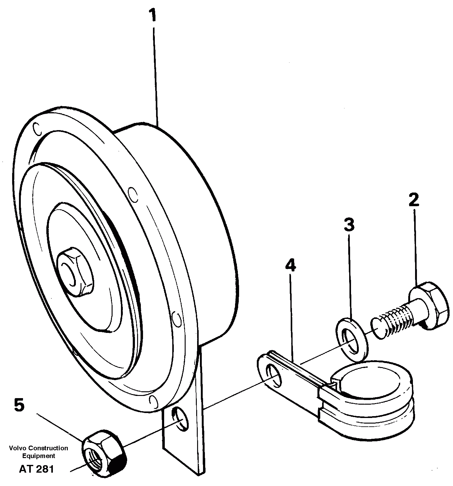 Схема запчастей Volvo L90C - 93832 Compressor horn L90C