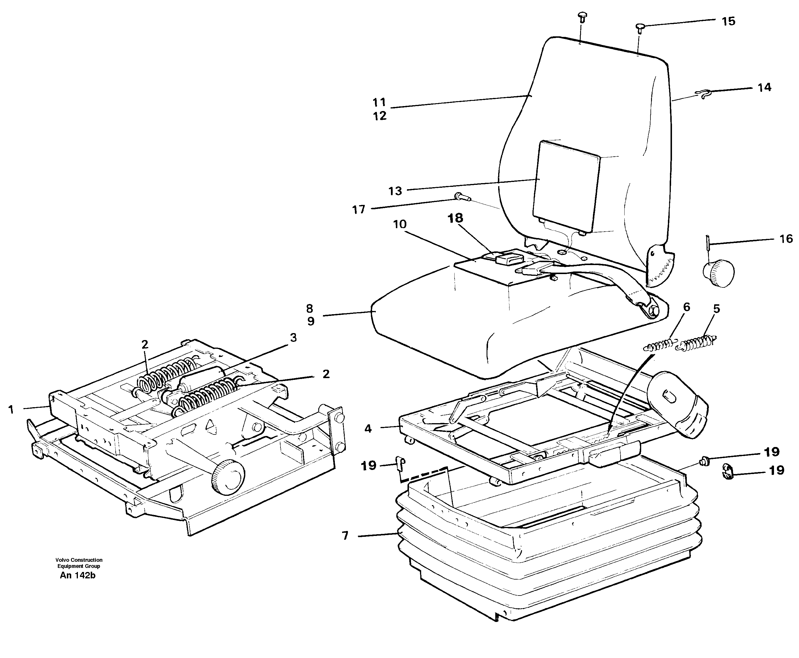 Схема запчастей Volvo L90C - 44852 Drivers seat L90C VOLVO BM VOLVO BM L90C SER NO - 14304