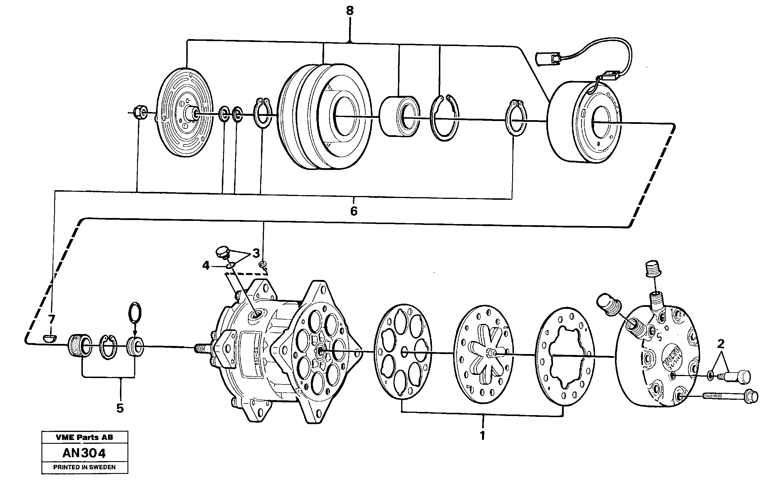 Схема запчастей Volvo L90C - 17273 Compressor L90C VOLVO BM VOLVO BM L90C SER NO - 14304