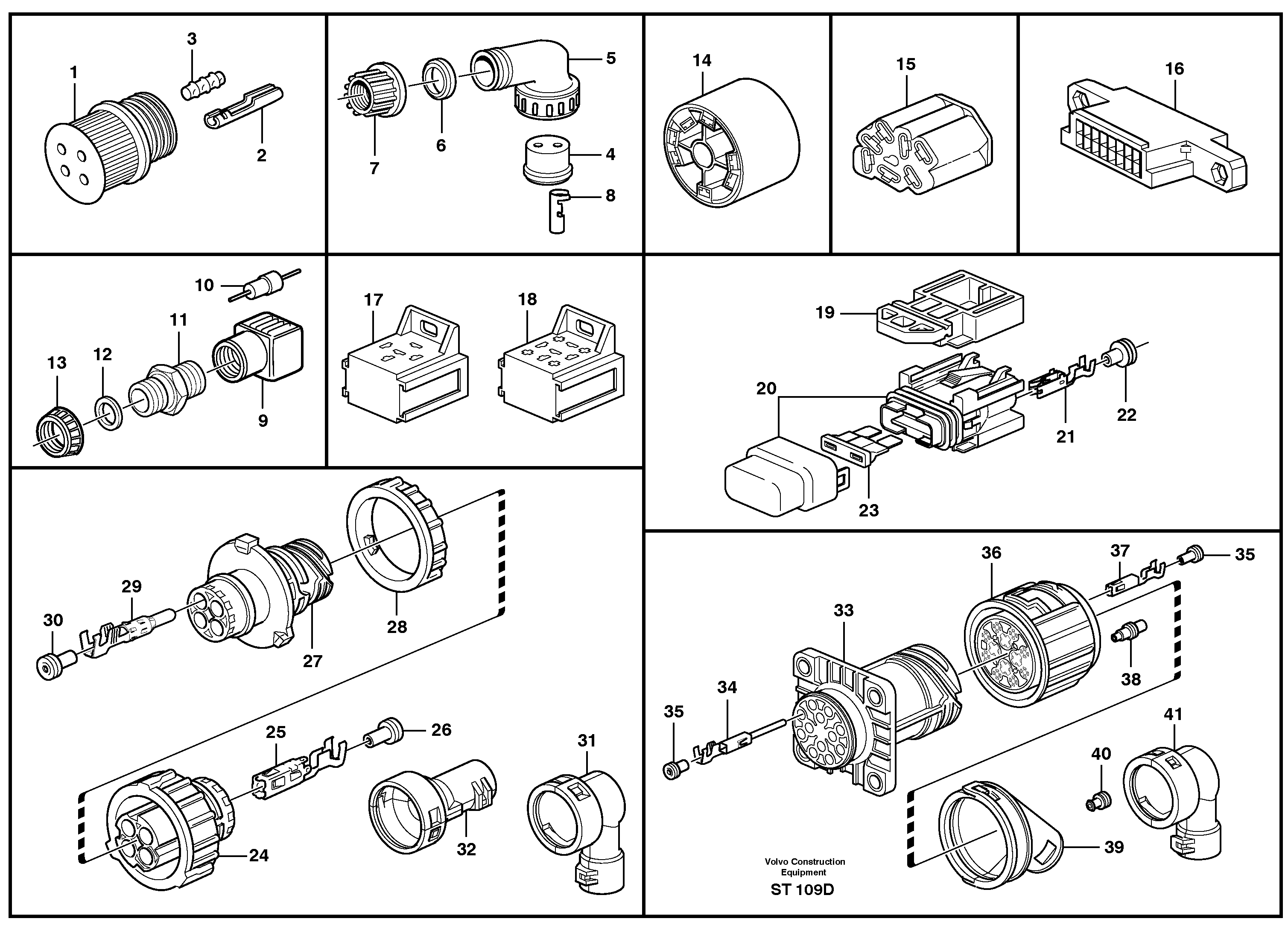 Схема запчастей Volvo L90C - 103207 Connectors L90C