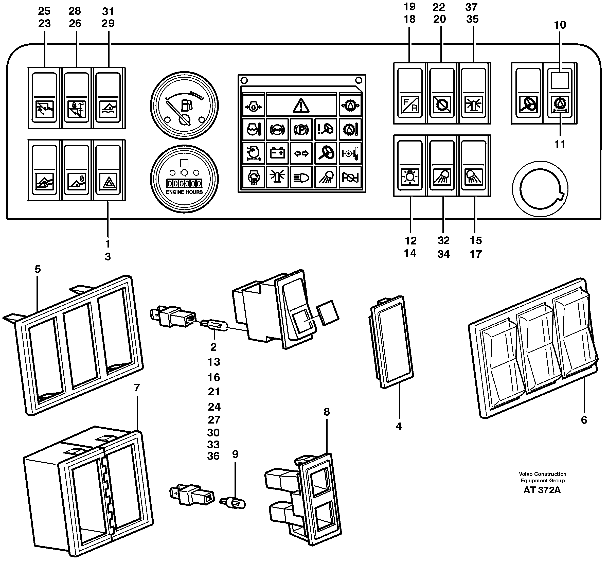 Схема запчастей Volvo L90C - 97802 Switch panel L90C