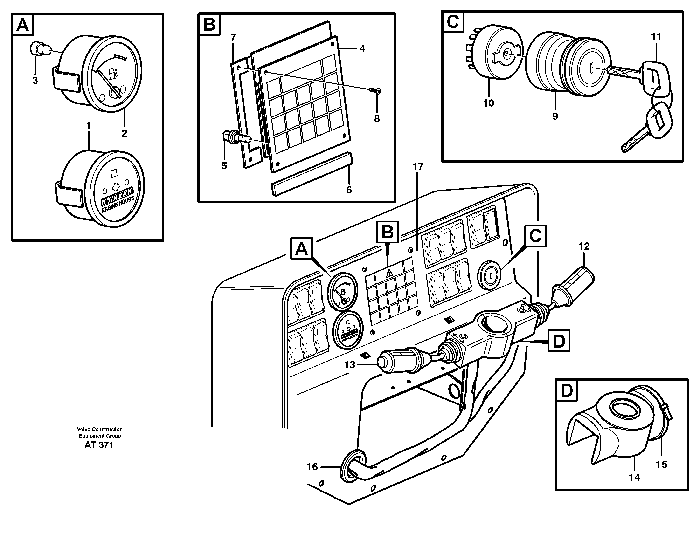 Схема запчастей Volvo L90C - 99339 Instruments panel L90C