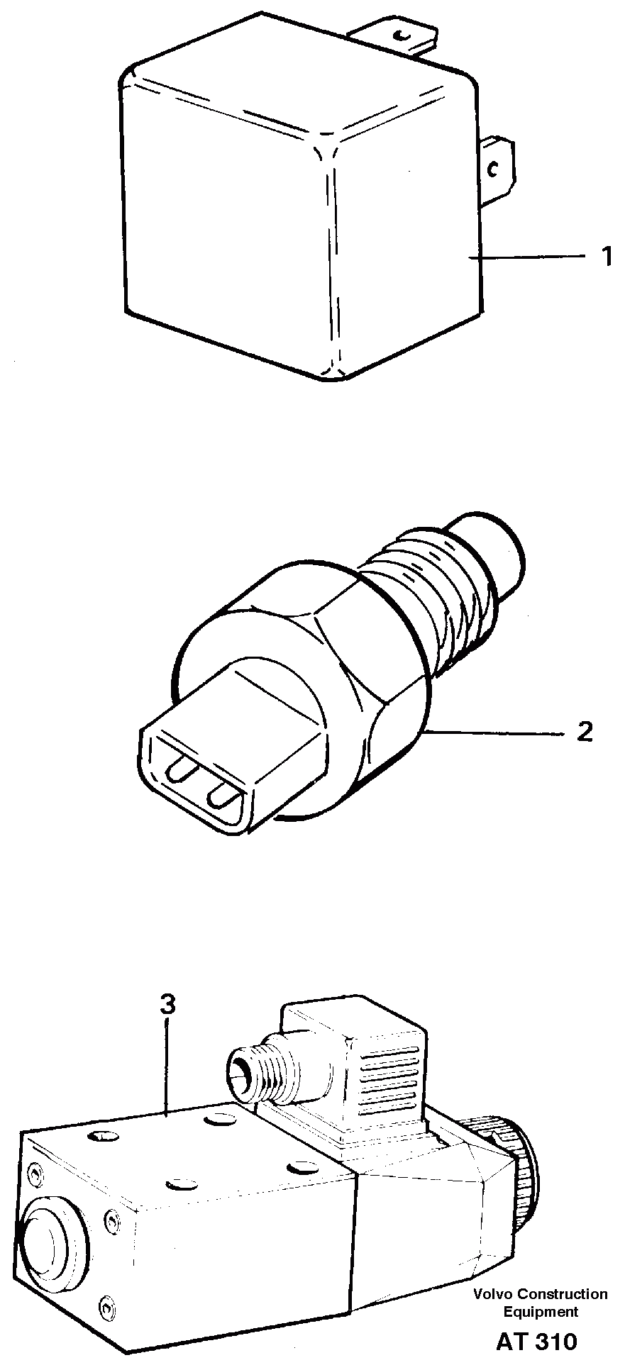 Схема запчастей Volvo L90C - 100473 Relays, sensors and soleniod valves referens list L90C