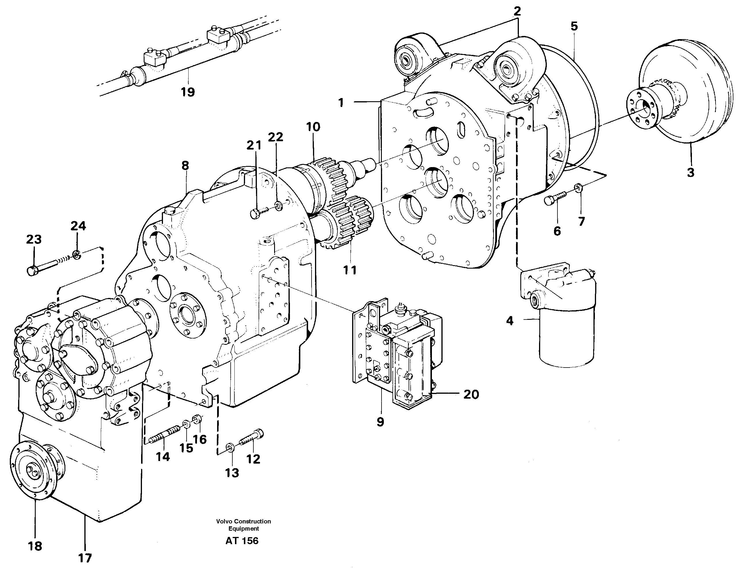 Схема запчастей Volvo L90C - 91973 Hydraulic transmission with fitting parts L90C