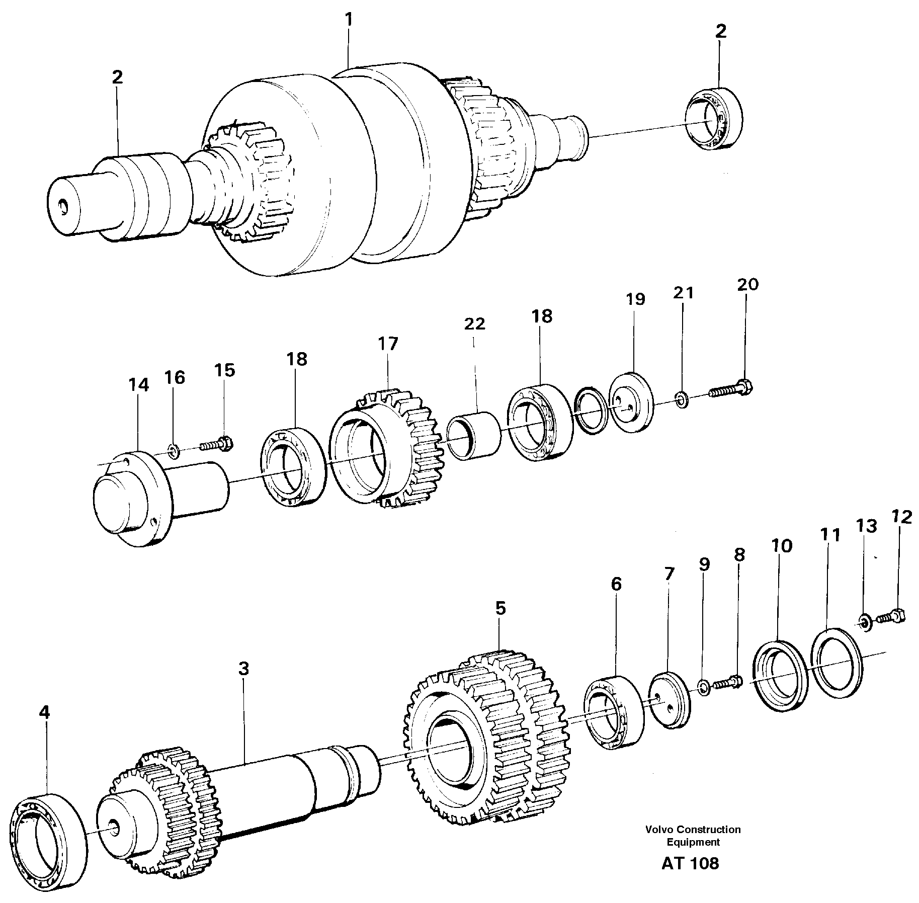 Схема запчастей Volvo L90C - 93835 Clutches,gears and shafts L90C