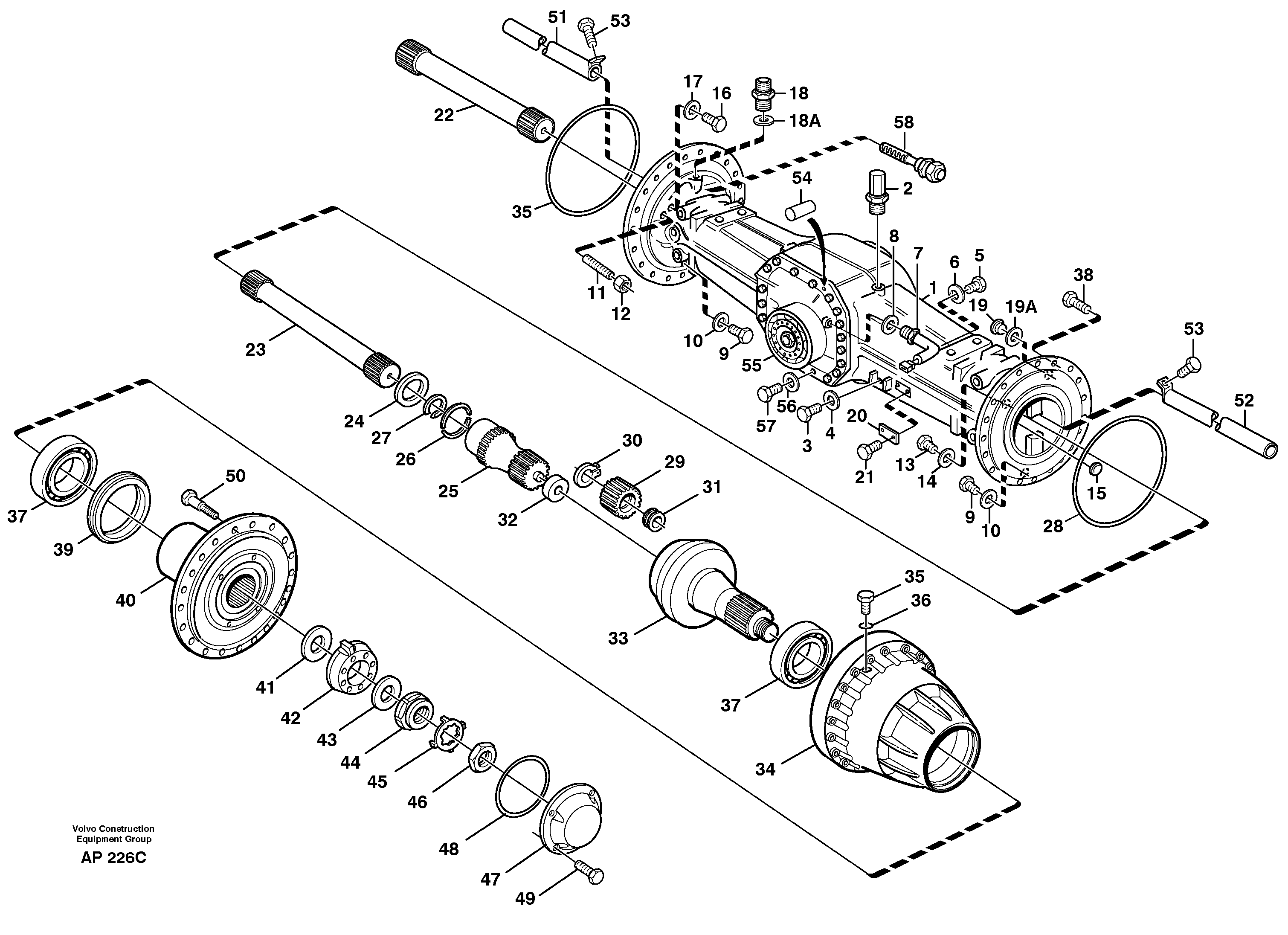 Схема запчастей Volvo L120C - 57066 Planetary axle, rear L120C VOLVO BM VOLVO BM L120C SER NO - 11318