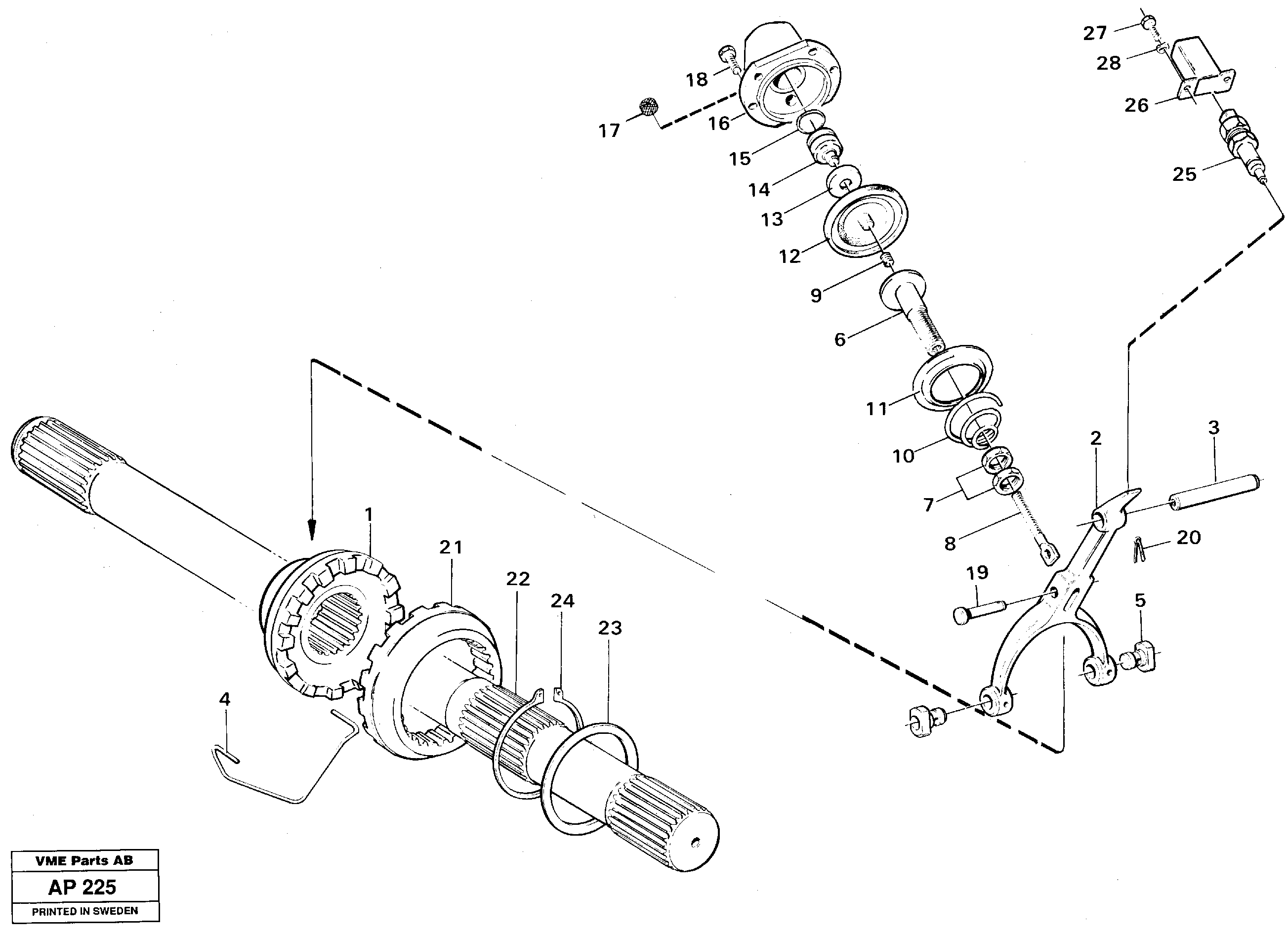 Схема запчастей Volvo L120C - 22823 Differential lock L120C VOLVO BM VOLVO BM L120C SER NO - 11318