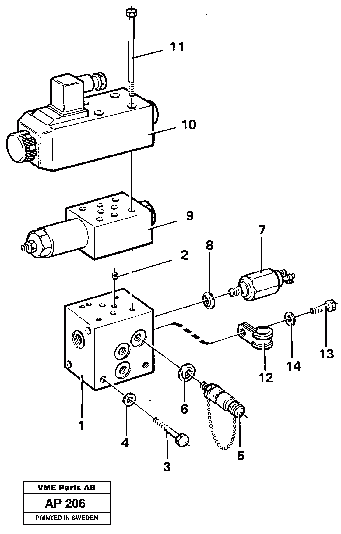 Схема запчастей Volvo L120C - 96602 Parking brake, connection block L120C VOLVO BM VOLVO BM L120C SER NO - 11318