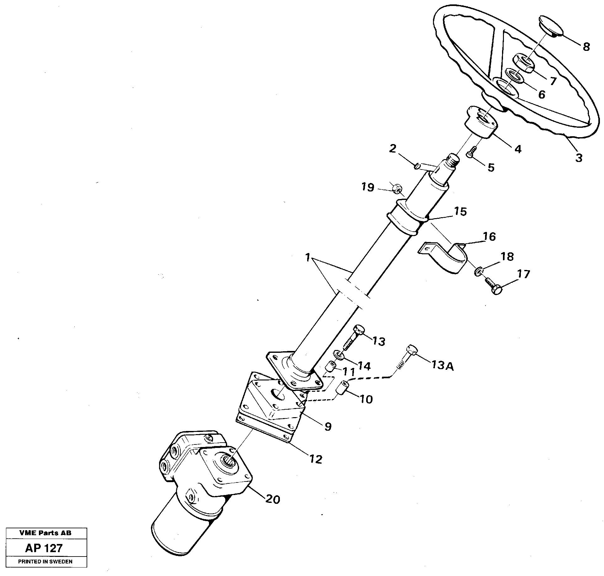 Схема запчастей Volvo L120C - 34786 Steering column assembly L120C VOLVO BM VOLVO BM L120C SER NO - 11318