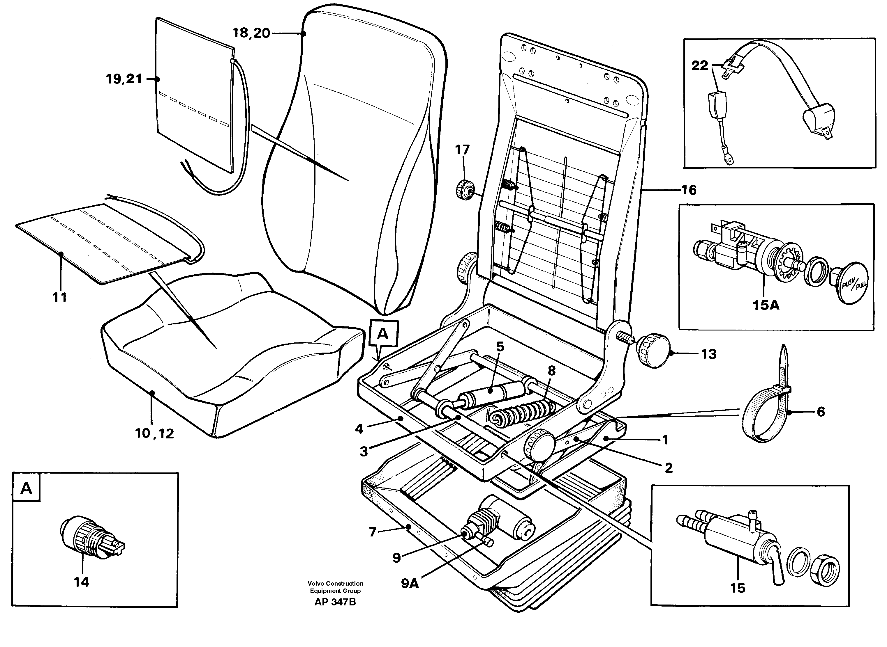 Схема запчастей Volvo L120C - 11878 Drivers seat L120C VOLVO BM VOLVO BM L120C SER NO - 11318