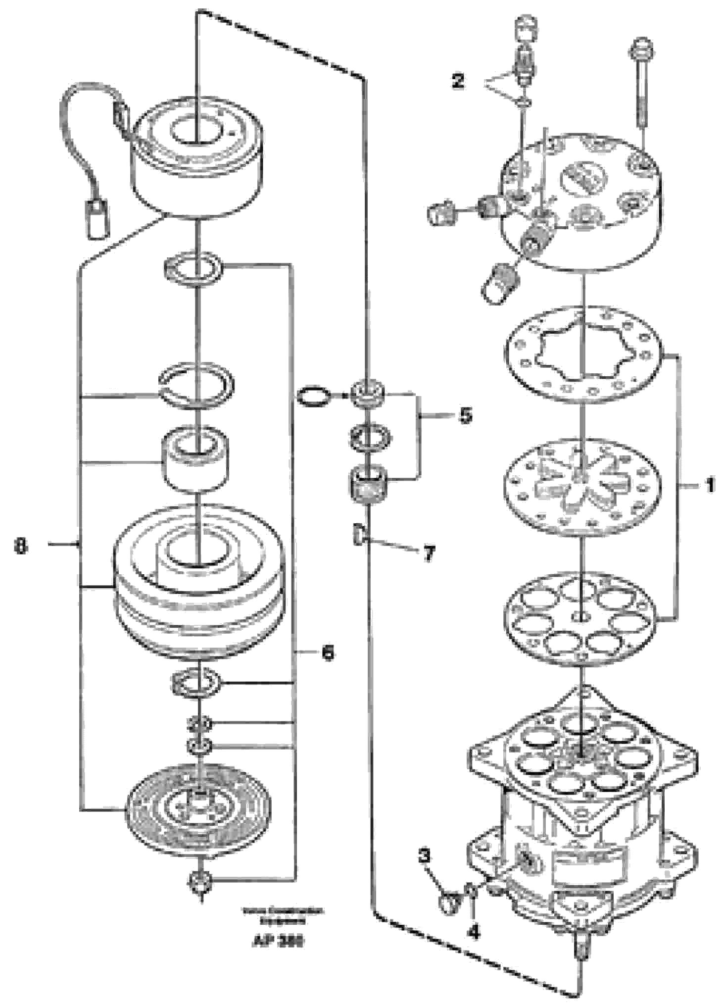 Схема запчастей Volvo L120C - 14098 Air compressor L120C VOLVO BM VOLVO BM L120C SER NO - 11318