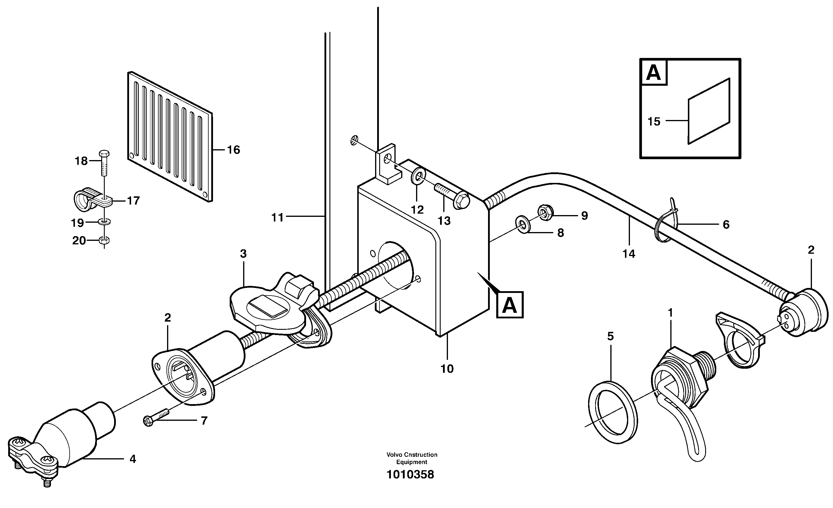 Схема запчастей Volvo L120C - 53666 Engine heater L120C S/N 11319-SWE, S/N 61677-USA, S/N 70075-BRA