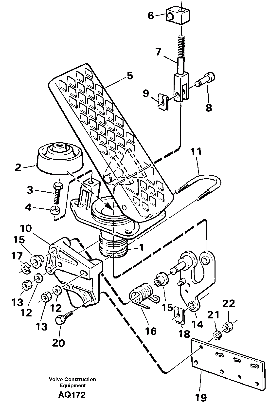 Схема запчастей Volvo L120C - 83134 Pedal L120C S/N 11319-SWE, S/N 61677-USA, S/N 70075-BRA