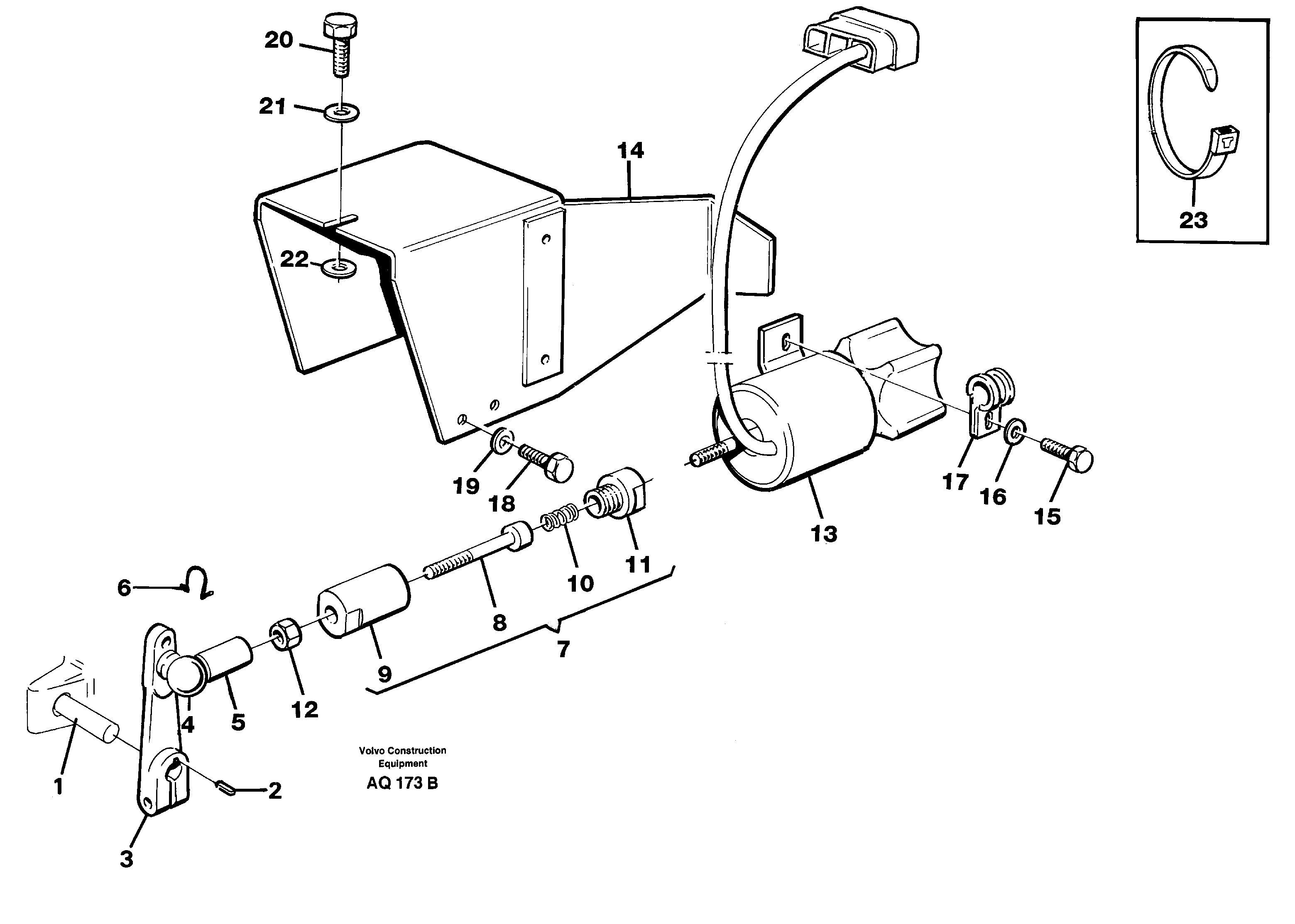 Схема запчастей Volvo L120C - 59616 Key turn engine stop L120C S/N 11319-SWE, S/N 61677-USA, S/N 70075-BRA