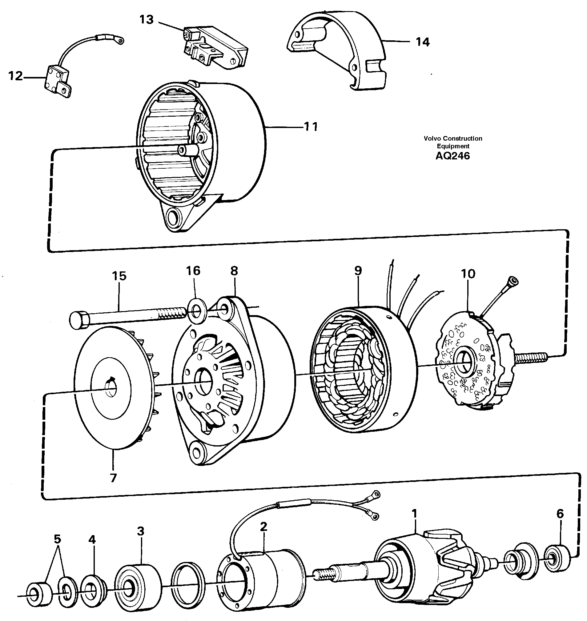 Схема запчастей Volvo L120C - 22485 Alternator L120C S/N 11319-SWE, S/N 61677-USA, S/N 70075-BRA