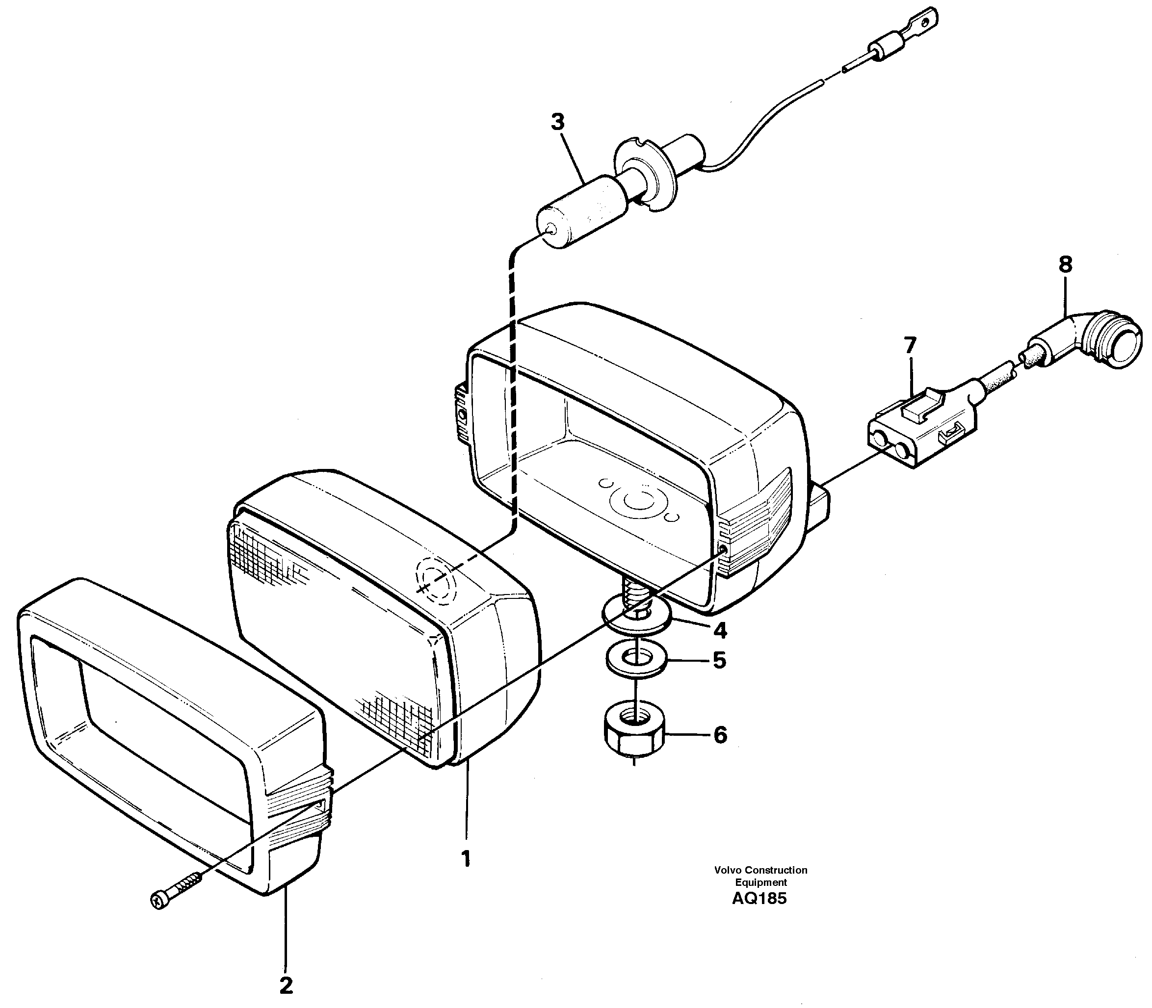 Схема запчастей Volvo L120C - 25428 Work lights, front L120C S/N 11319-SWE, S/N 61677-USA, S/N 70075-BRA