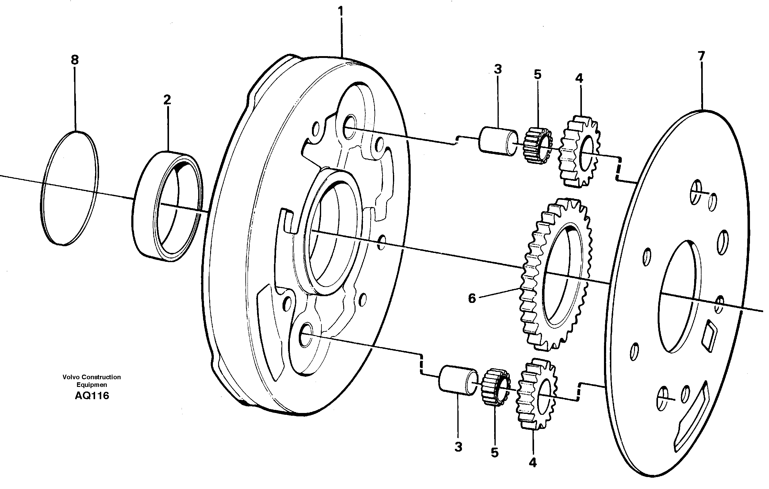 Схема запчастей Volvo L120C - 21315 Гидронасос (основной насос) L120C S/N 11319-SWE, S/N 61677-USA, S/N 70075-BRA