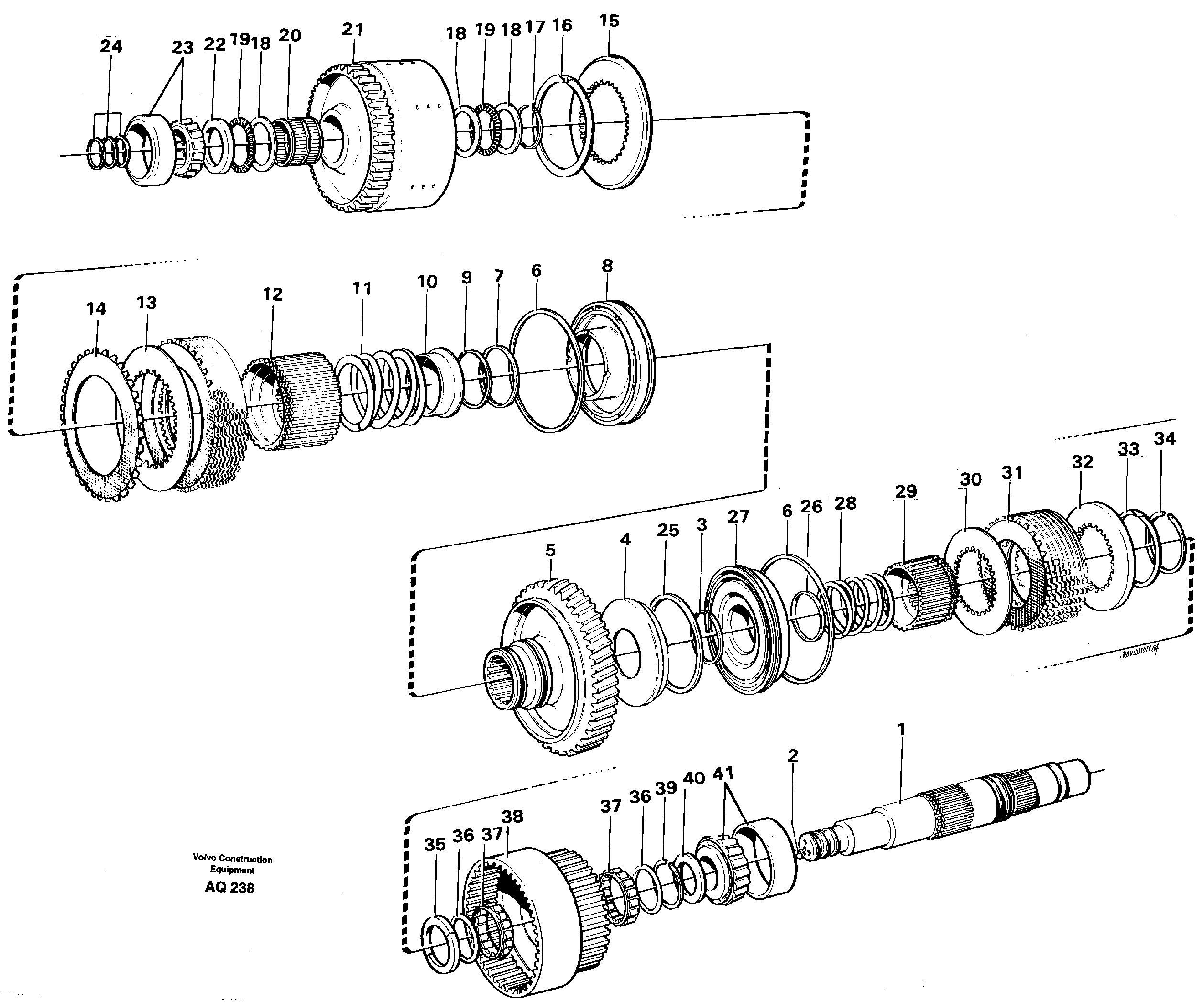 Схема запчастей Volvo L120C - 22499 Hydraulic clutch forward / 1:st speed L120C S/N 11319-SWE, S/N 61677-USA, S/N 70075-BRA