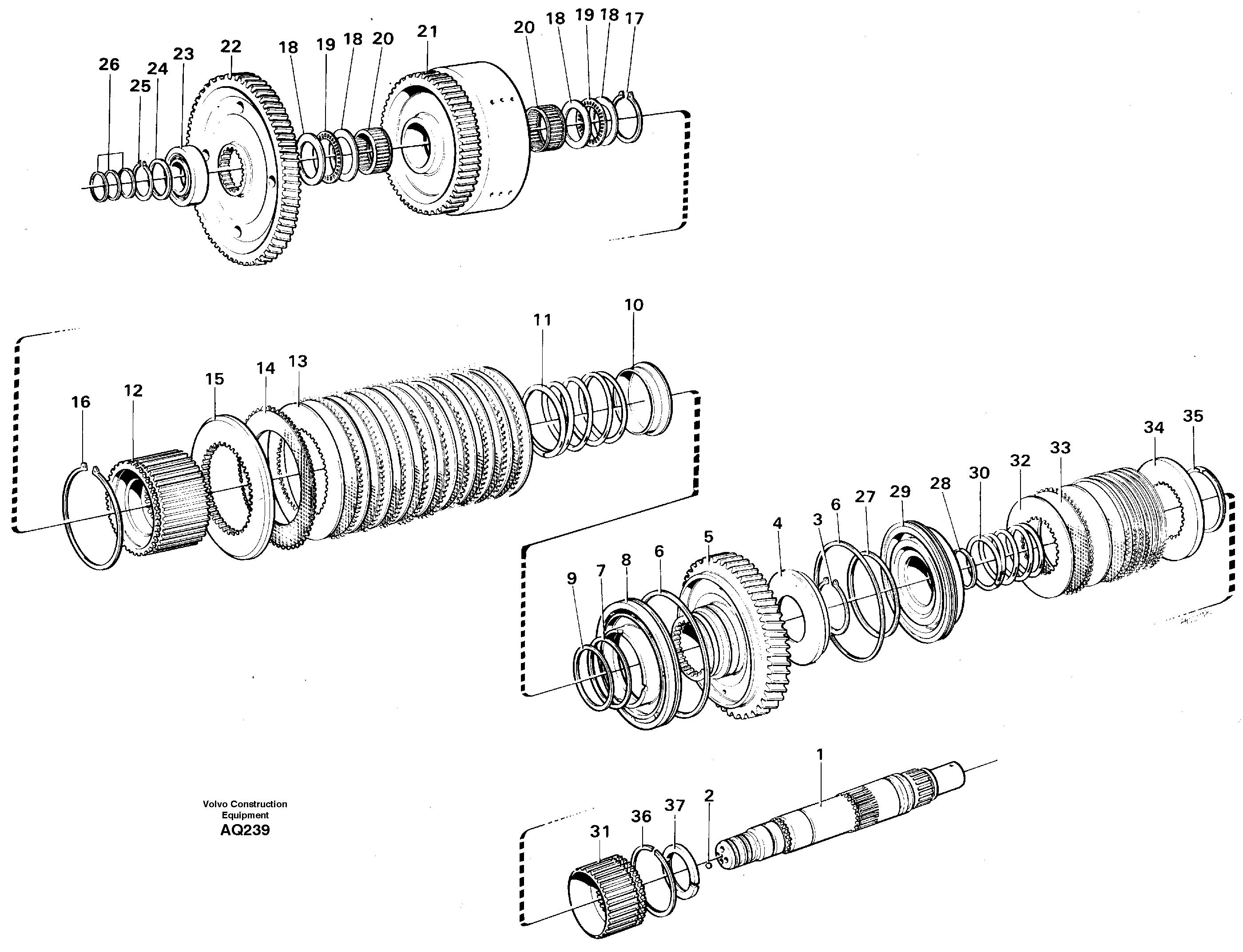 Схема запчастей Volvo L120C - 22500 Hydraulic clutch reverse / 2nd speed L120C S/N 11319-SWE, S/N 61677-USA, S/N 70075-BRA