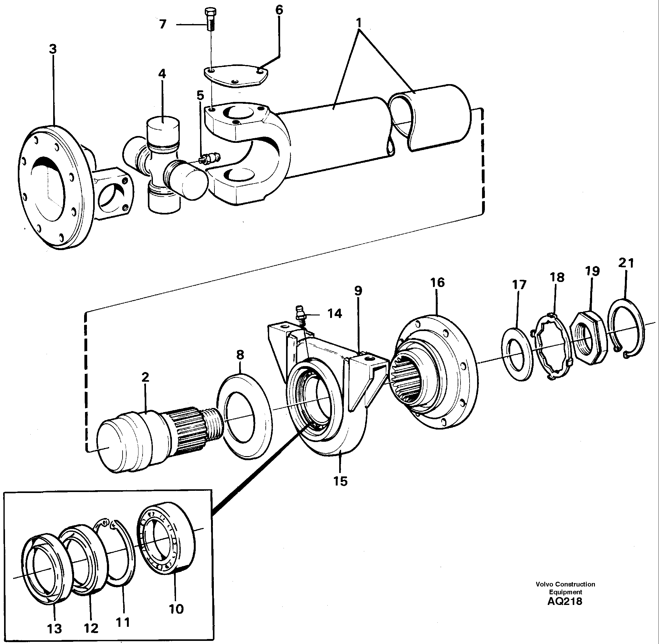 Схема запчастей Volvo L120C - 25303 Вал карданный L120C S/N 11319-SWE, S/N 61677-USA, S/N 70075-BRA