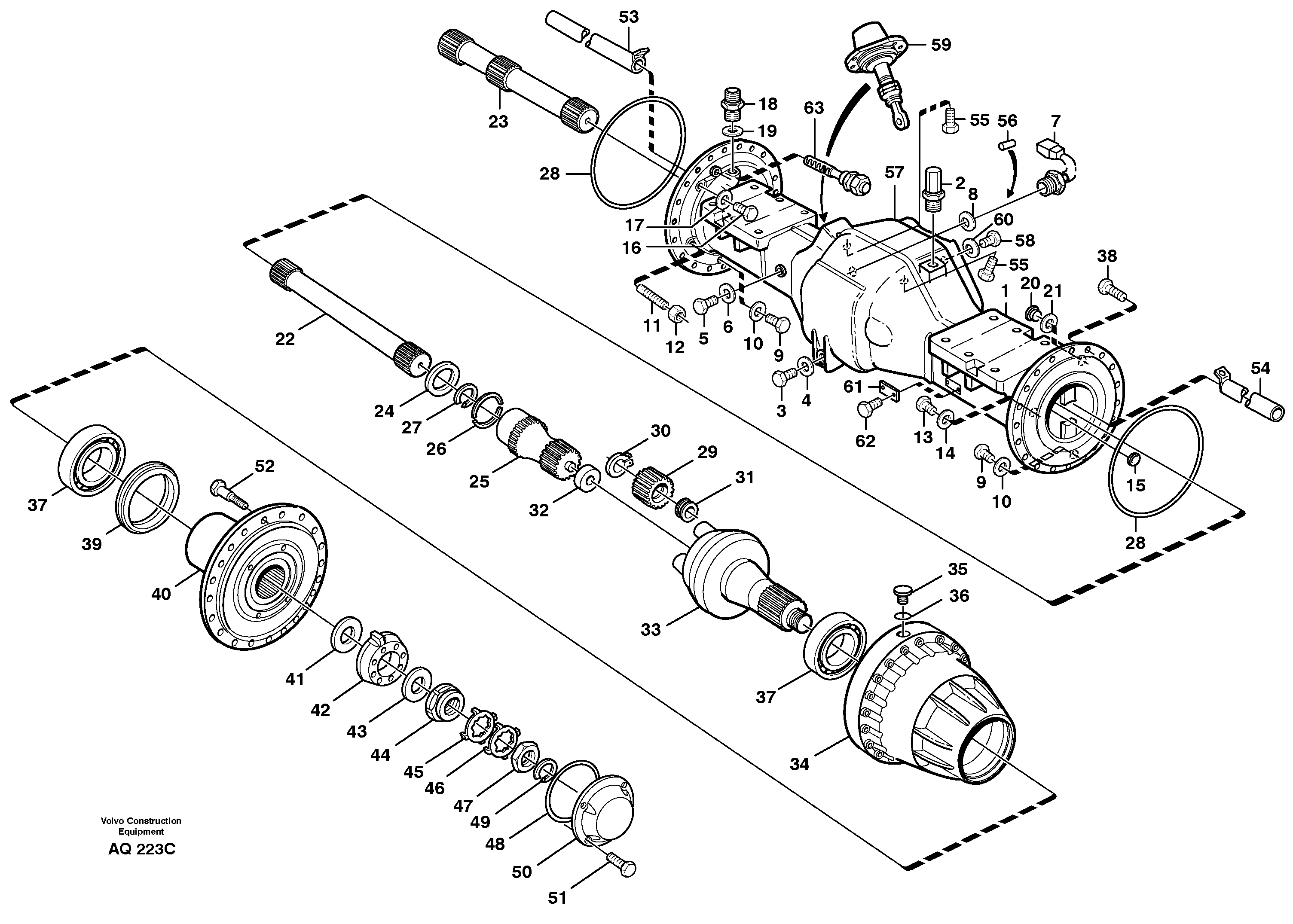 Схема запчастей Volvo L120C - 66925 Planetary axle, front L120C S/N 11319-SWE, S/N 61677-USA, S/N 70075-BRA