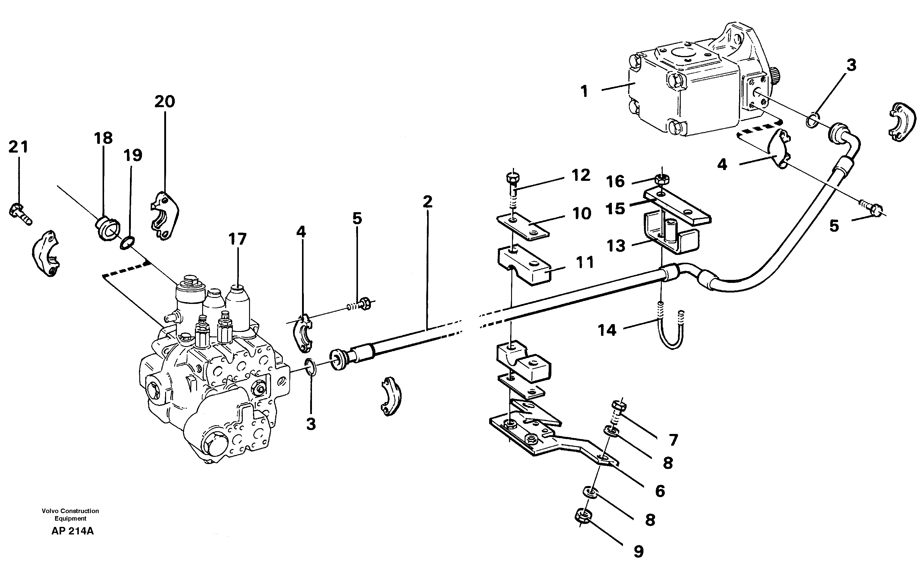 Схема запчастей Volvo L120C - 50979 Hydraulic system Feed line L120C VOLVO BM VOLVO BM L120C SER NO - 11318