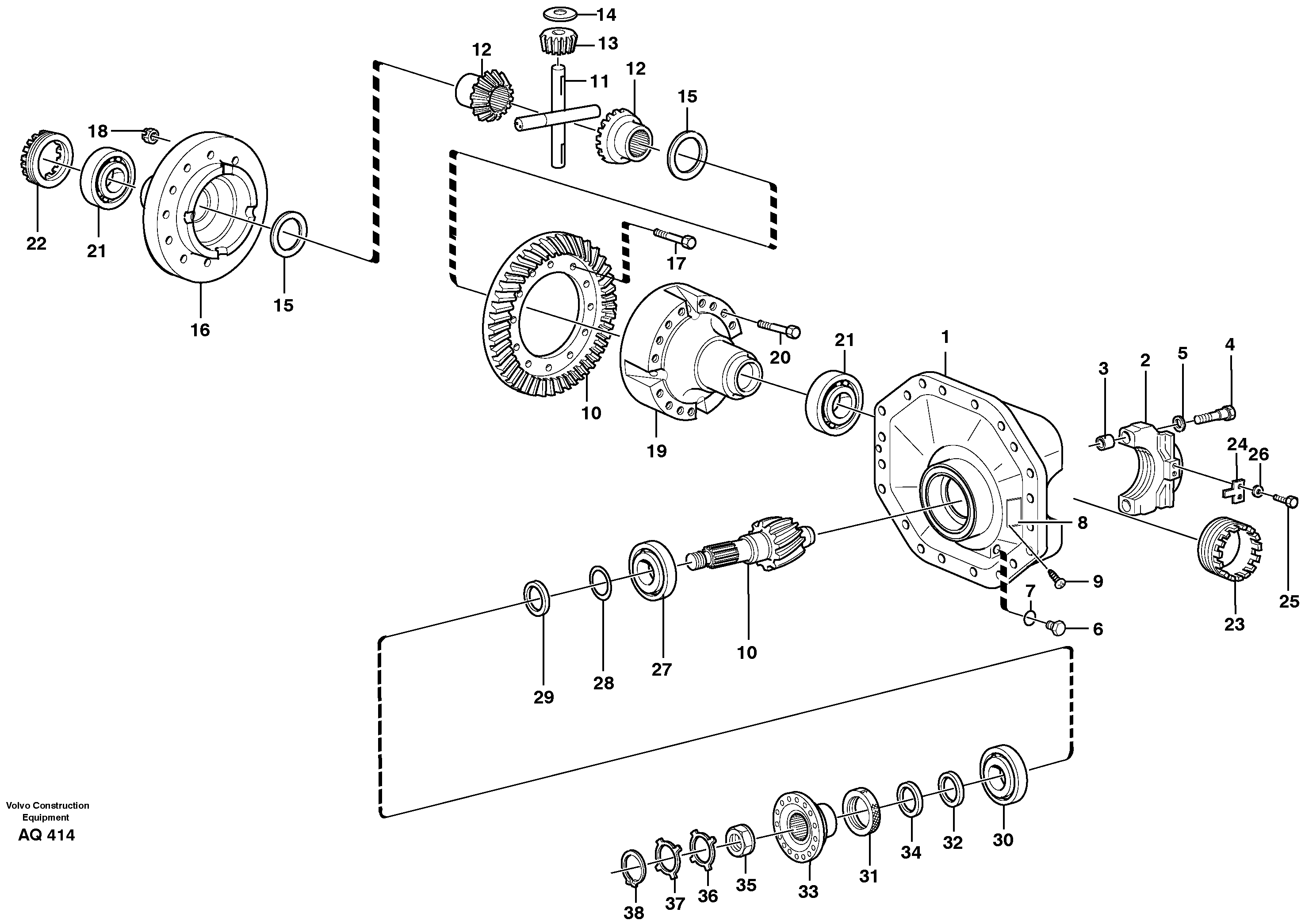 Схема запчастей Volvo L120C - 66928 Final drive, front L120C S/N 11319-SWE, S/N 61677-USA, S/N 70075-BRA