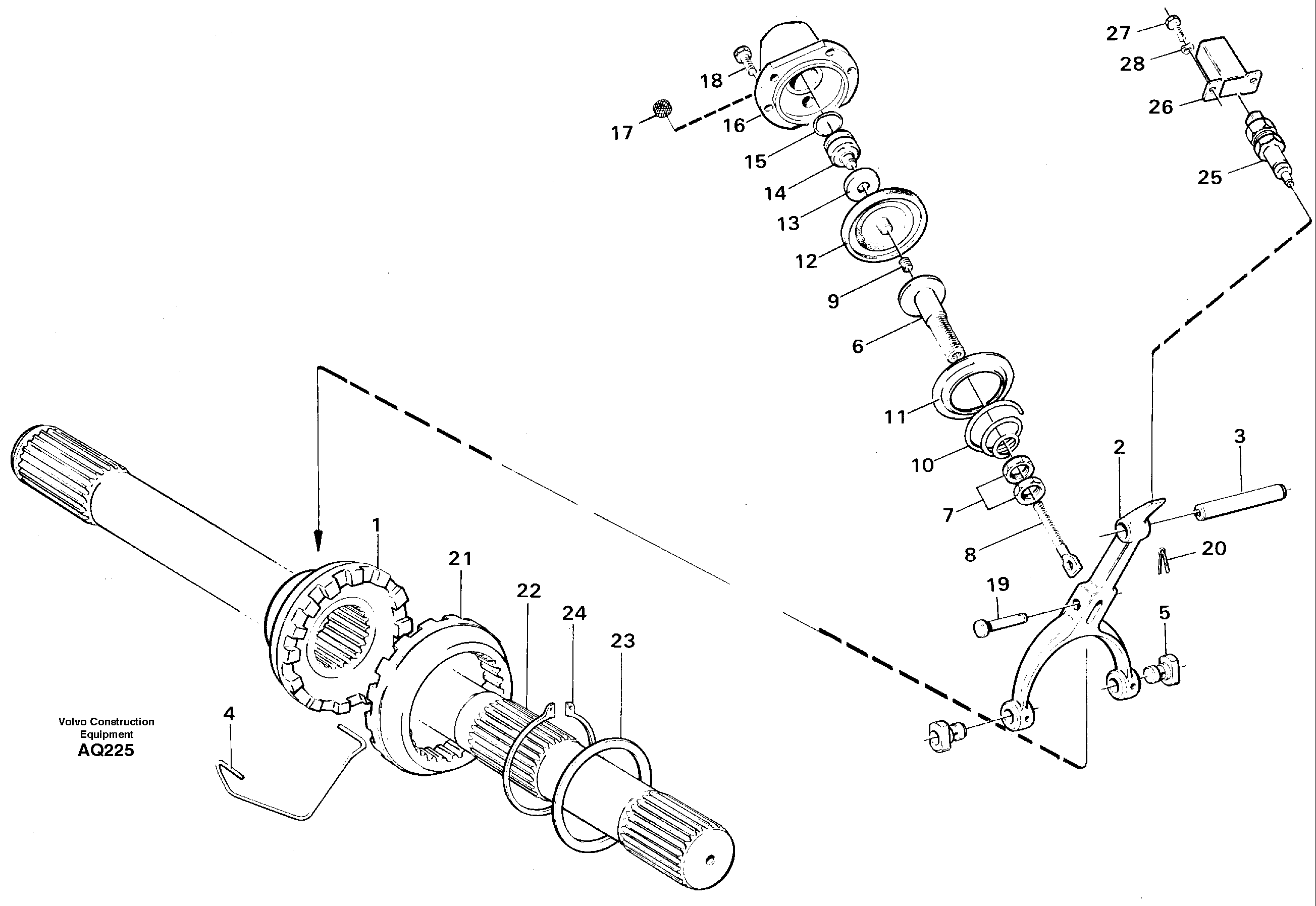 Схема запчастей Volvo L120C - 66929 Differential lock L120C S/N 11319-SWE, S/N 61677-USA, S/N 70075-BRA