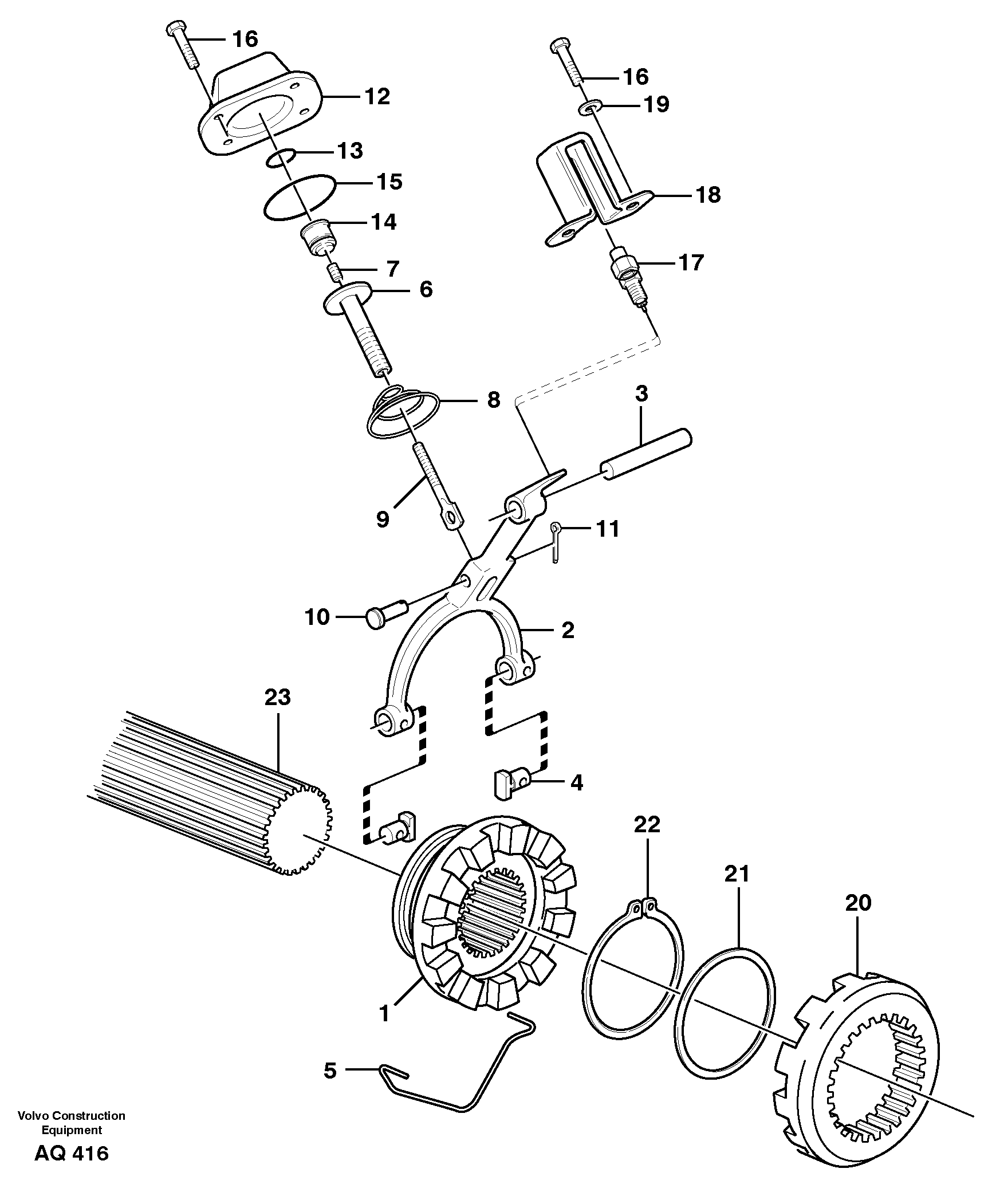 Схема запчастей Volvo L120C - 66930 Differential lock L120C S/N 11319-SWE, S/N 61677-USA, S/N 70075-BRA