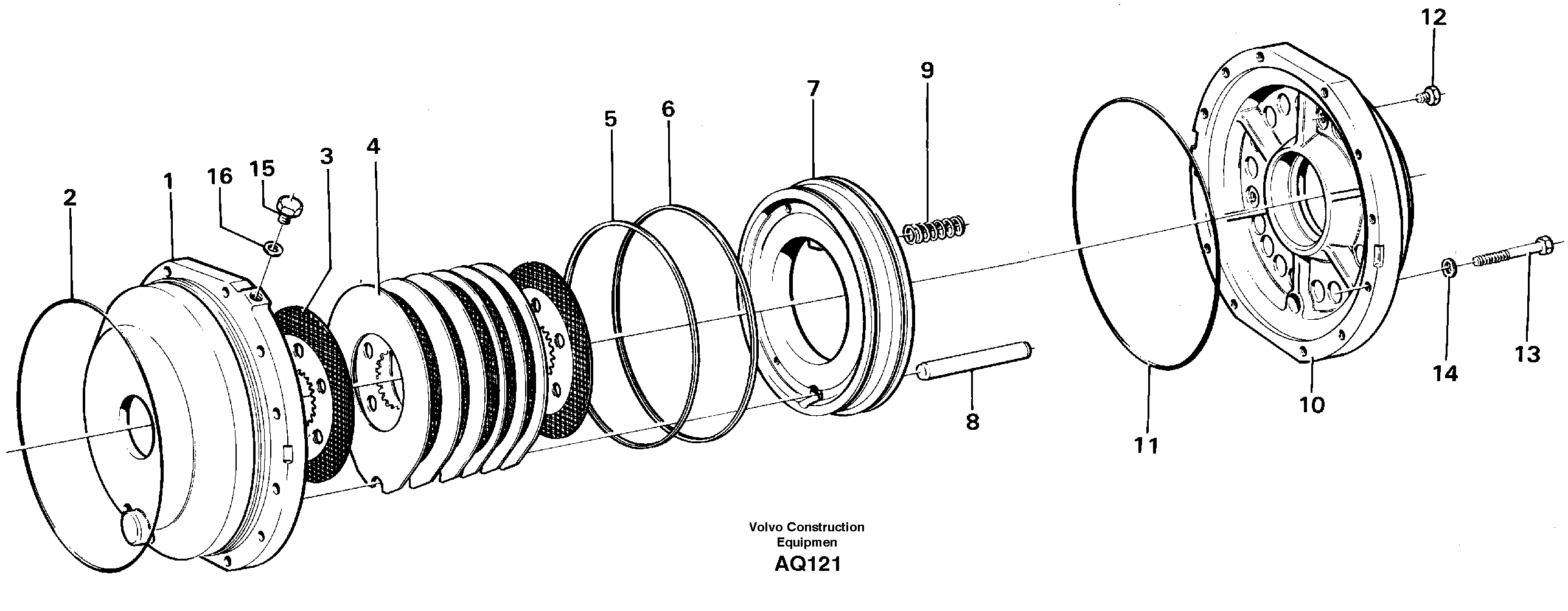 Схема запчастей Volvo L120C - 55231 Parking brake L120C S/N 11319-SWE, S/N 61677-USA, S/N 70075-BRA