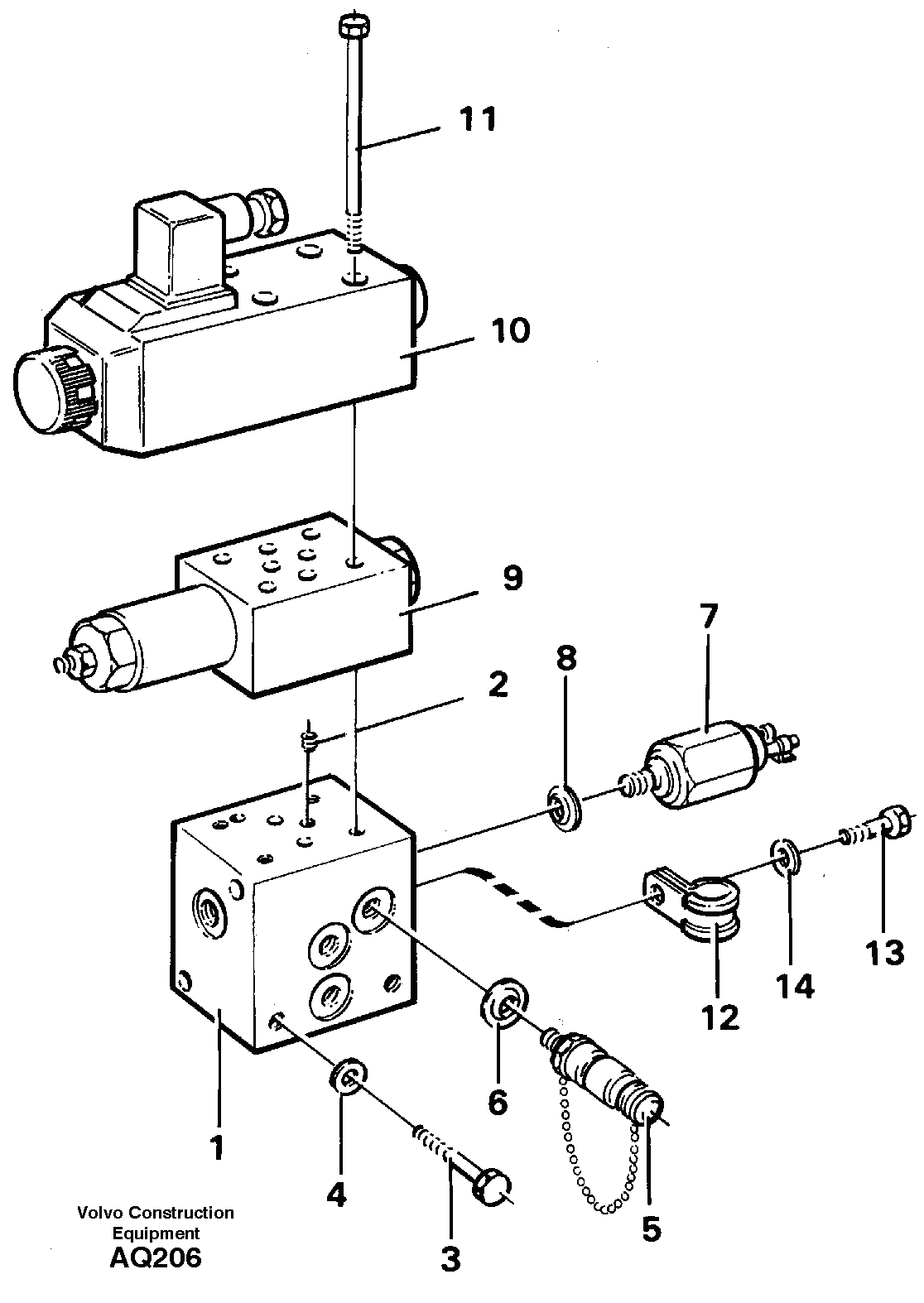 Схема запчастей Volvo L120C - 98693 Parking brake, connection block L120C S/N 11319-SWE, S/N 61677-USA, S/N 70075-BRA