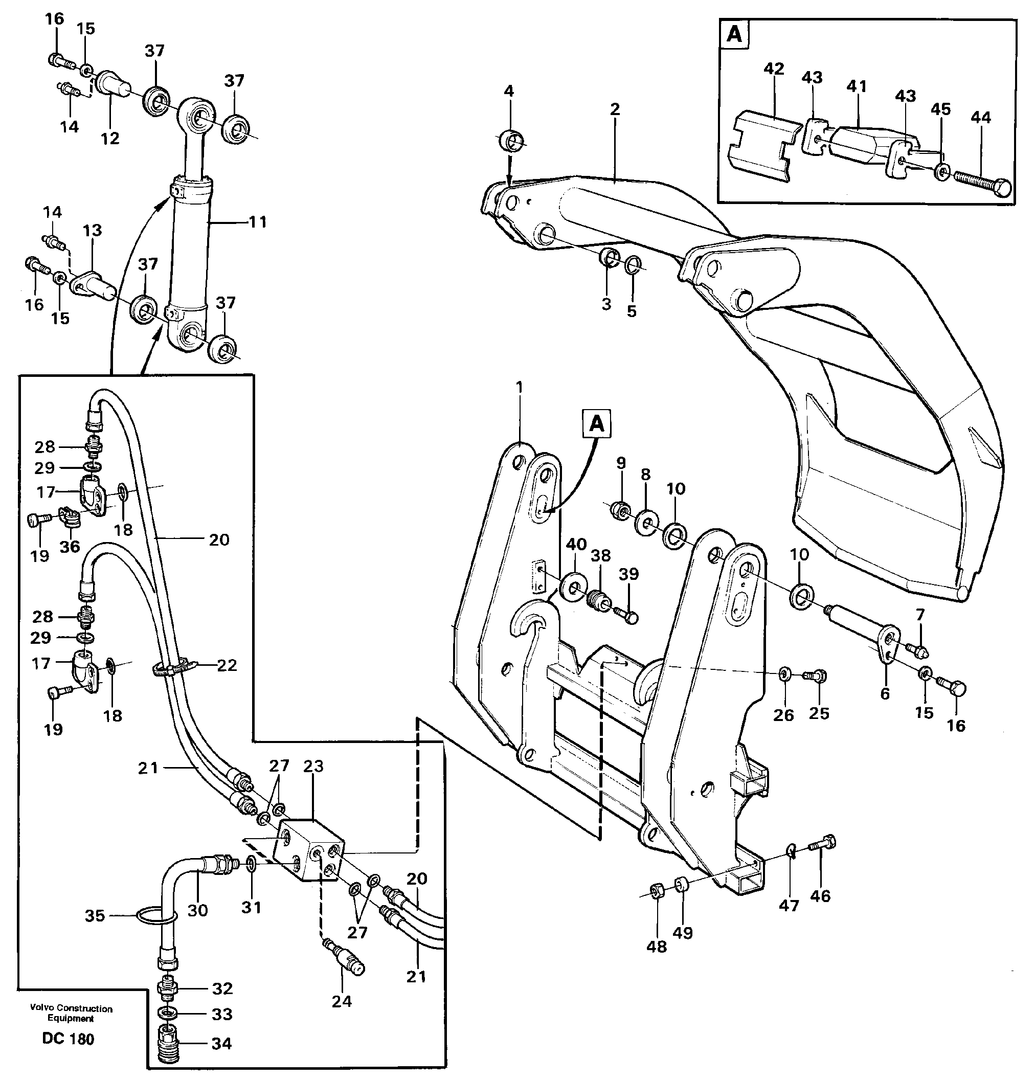 Схема запчастей Volvo L120C - 37753 Combi fork ATTACHMENTS ATTACHMENTS WHEEL LOADERS GEN. - C