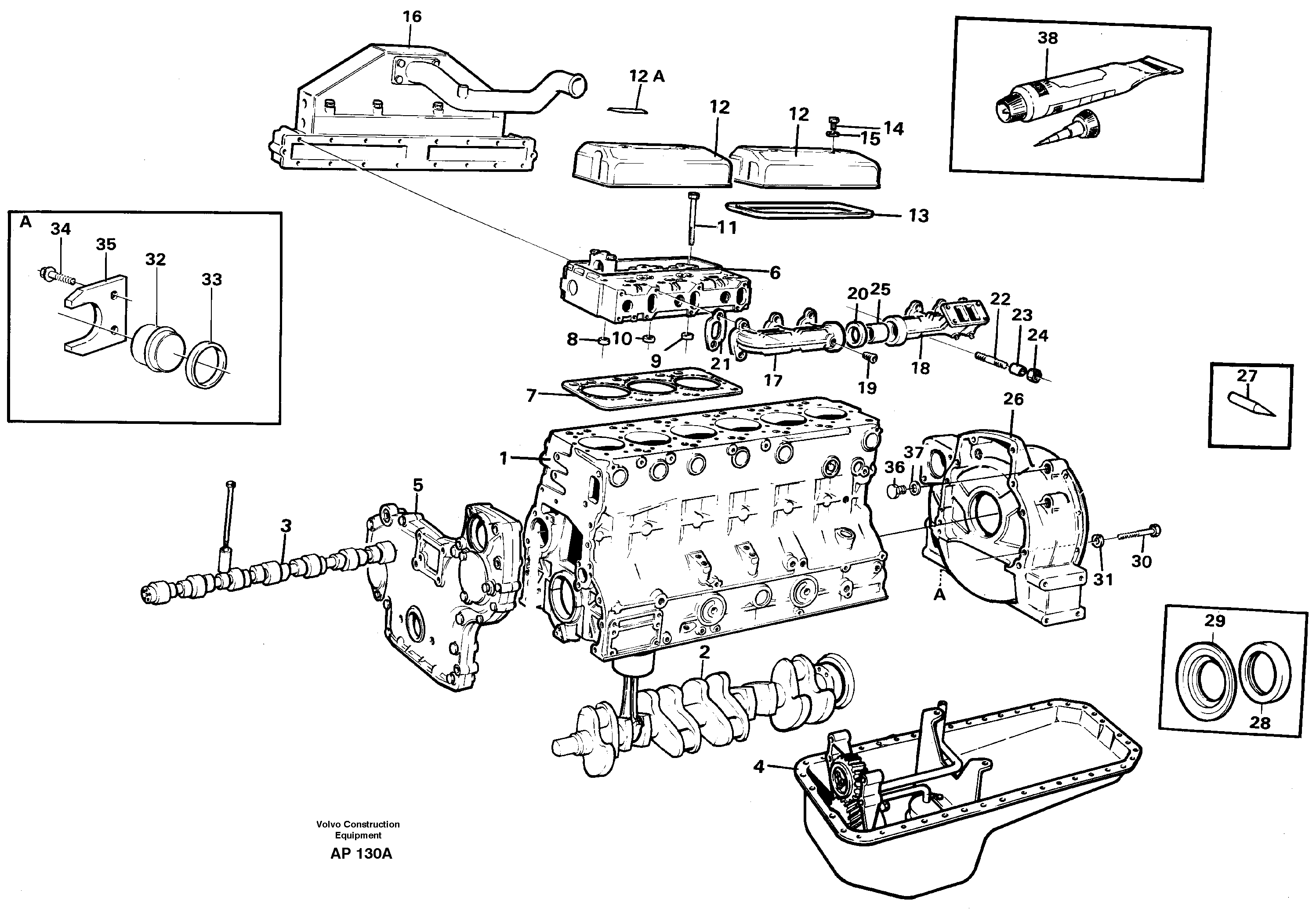 Схема запчастей Volvo L120C - 57054 Engine with fitting parts L120C VOLVO BM VOLVO BM L120C SER NO - 11318