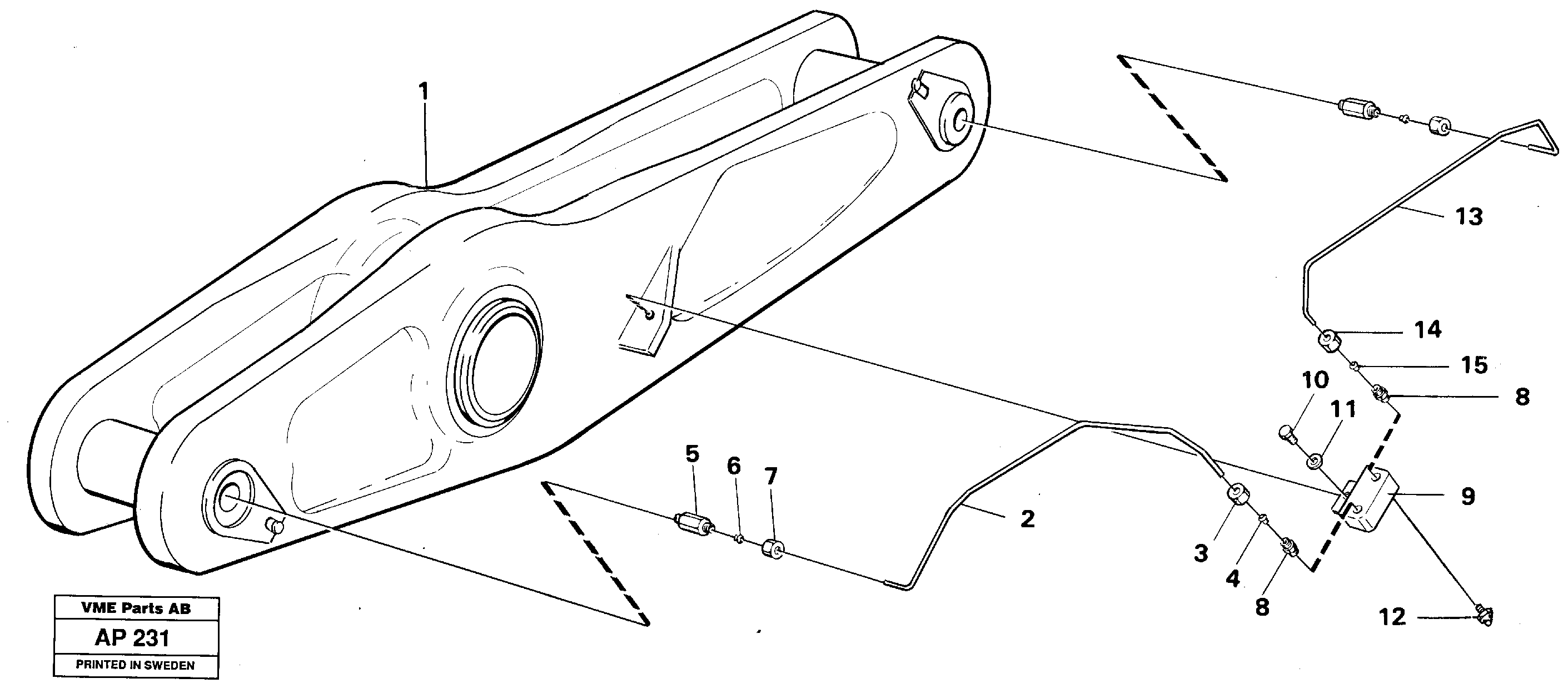 Схема запчастей Volvo L120C - 21305 Extended lubepoints for lift arm system L120C VOLVO BM VOLVO BM L120C SER NO - 11318