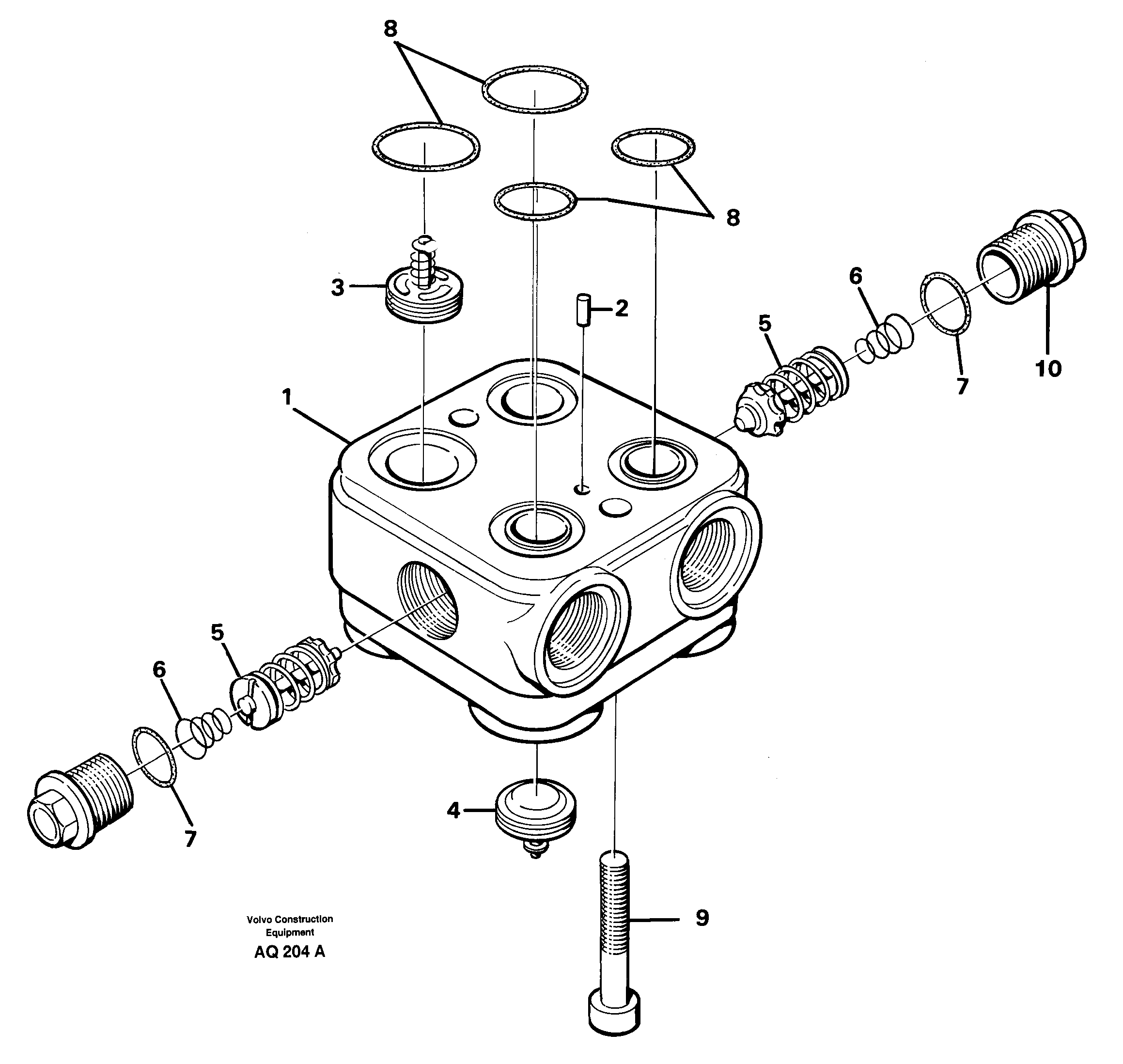 Схема запчастей Volvo L120C - 28009 Valve housing L120C S/N 11319-SWE, S/N 61677-USA, S/N 70075-BRA