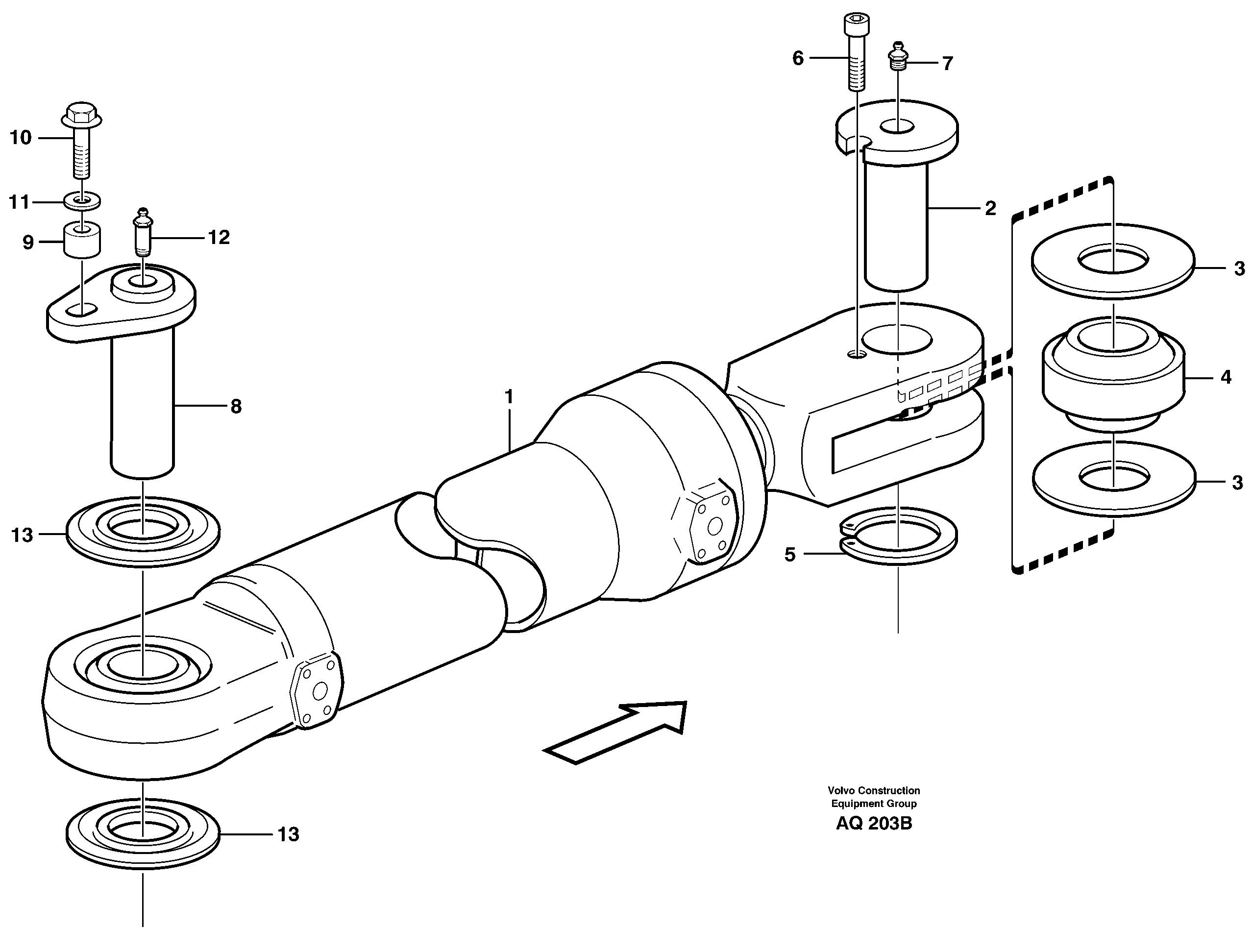 Схема запчастей Volvo L120C - 59635 Hydraulic cylinder Assembly L120C S/N 11319-SWE, S/N 61677-USA, S/N 70075-BRA