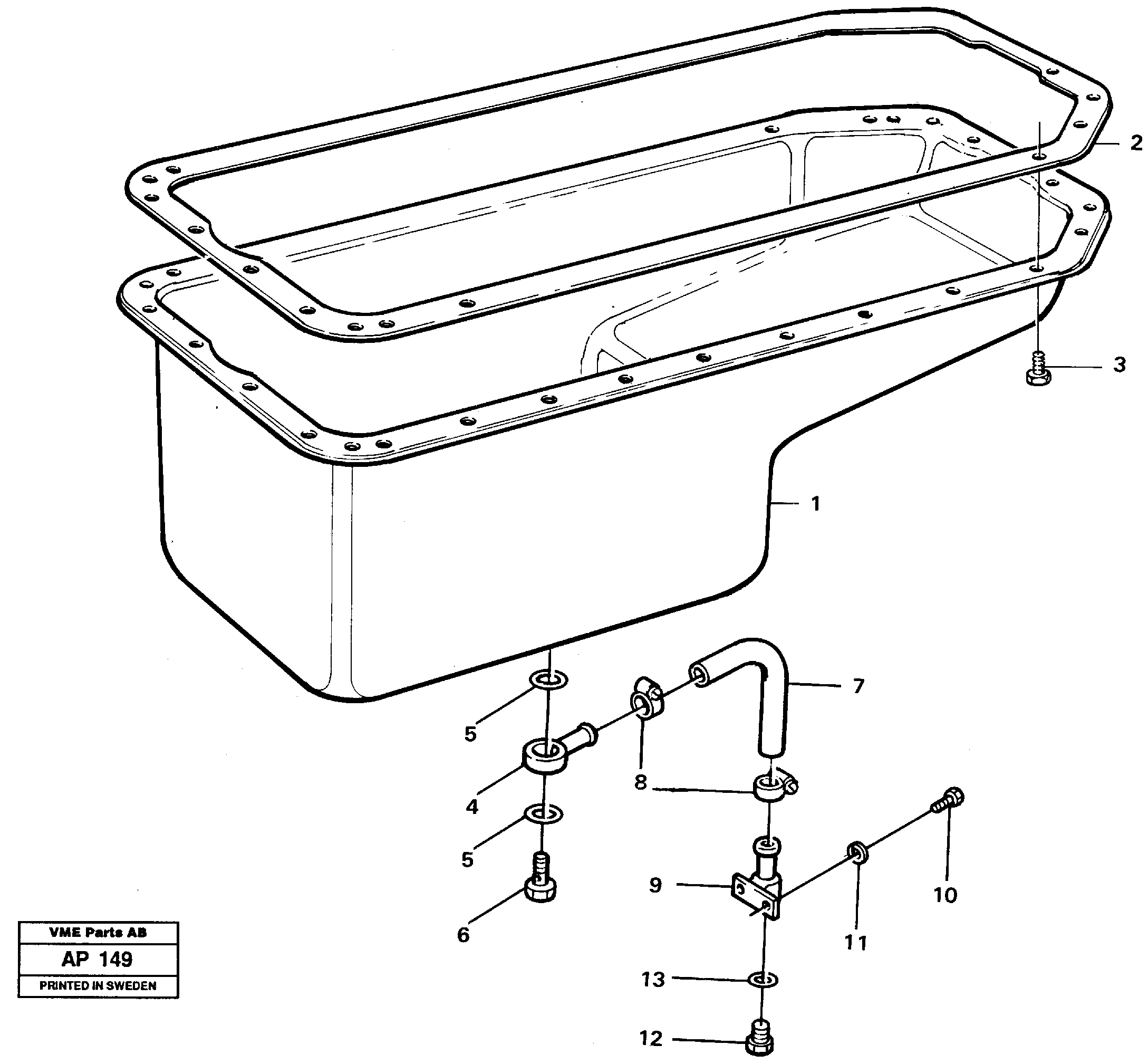 Схема запчастей Volvo L120C - 84979 Oil sump L120C VOLVO BM VOLVO BM L120C SER NO - 11318