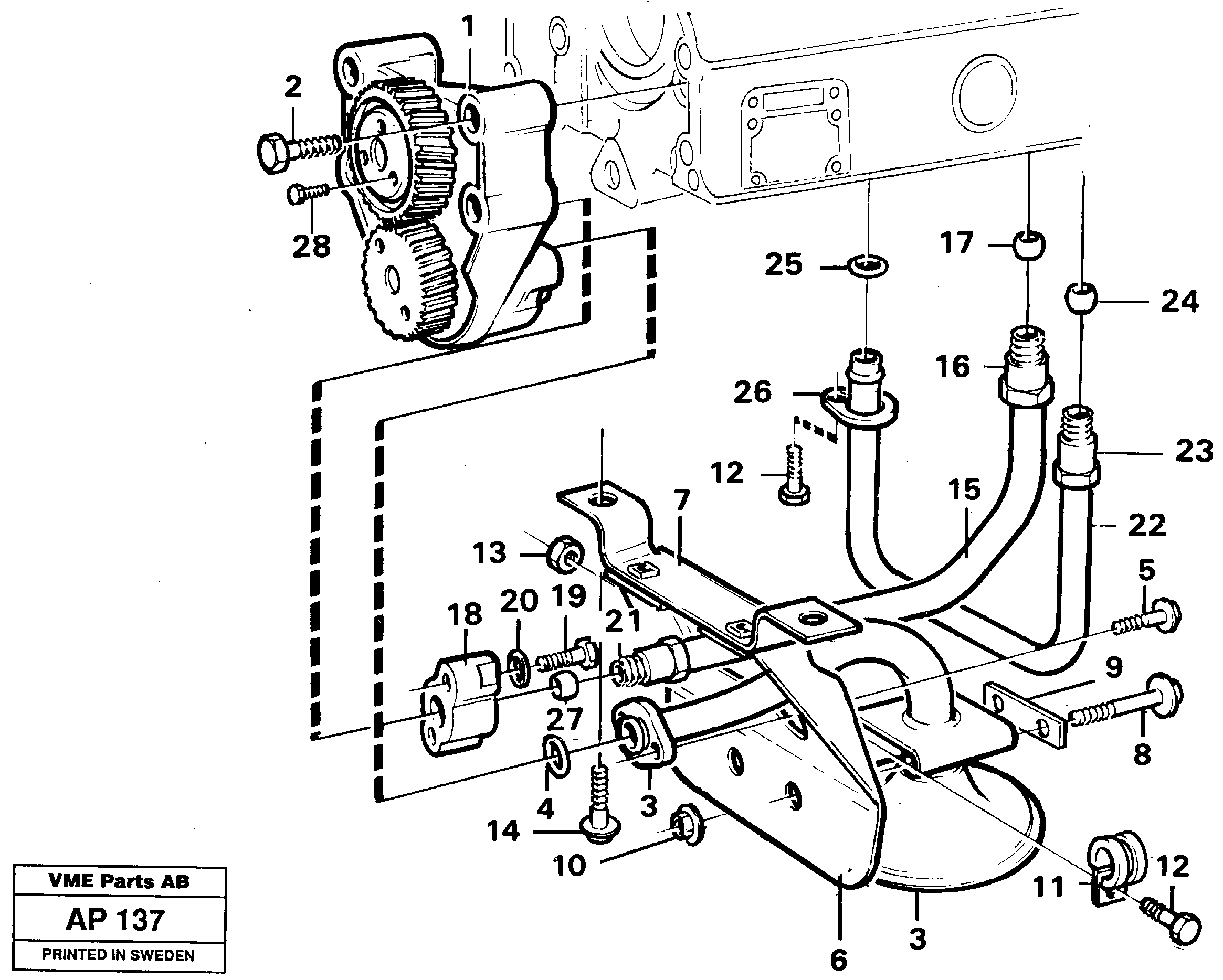 Схема запчастей Volvo L120C - 103190 Система масляной смазки L120C VOLVO BM VOLVO BM L120C SER NO - 11318