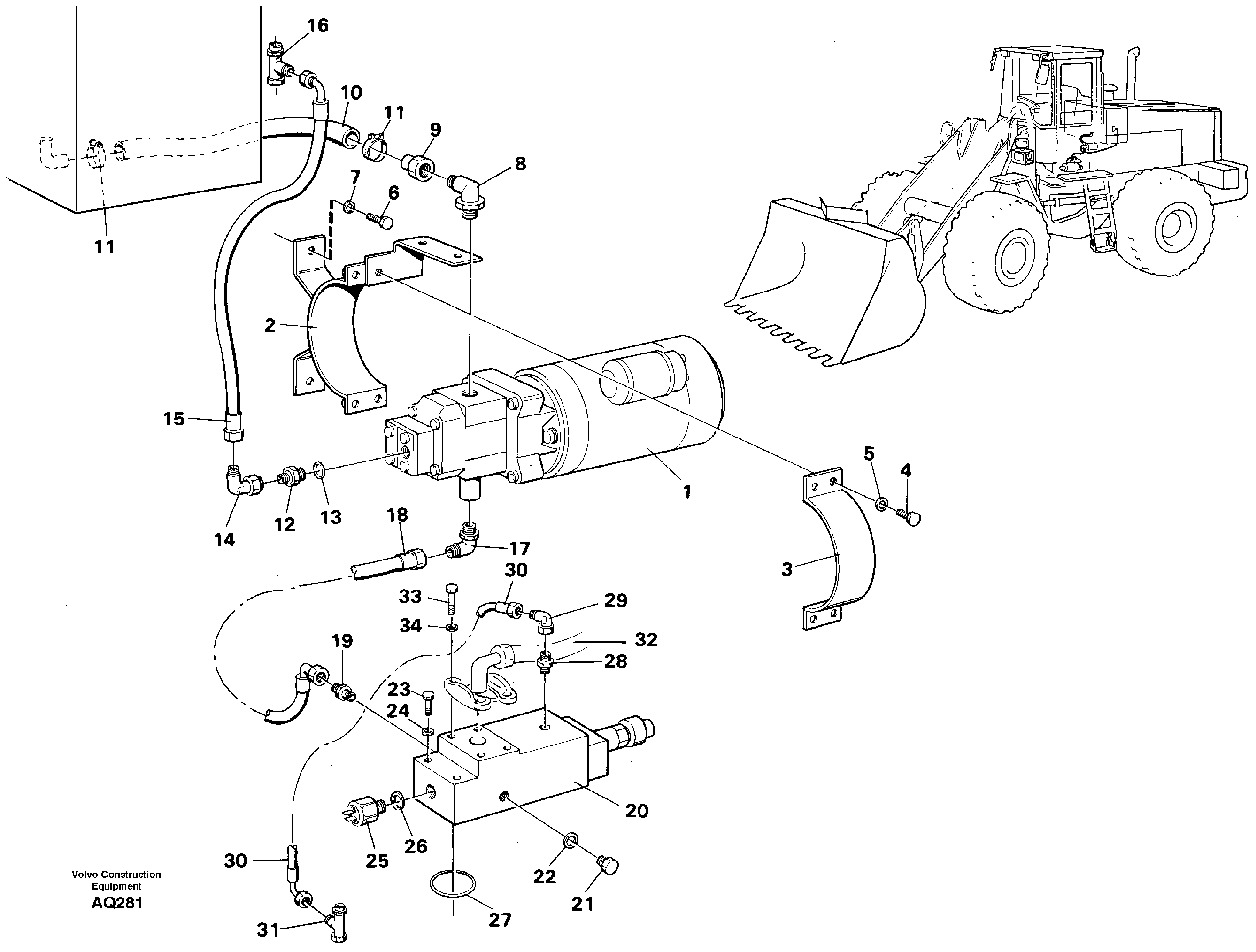 Схема запчастей Volvo L120C - 56659 Auxiliary steering system L120C S/N 11319-SWE, S/N 61677-USA, S/N 70075-BRA