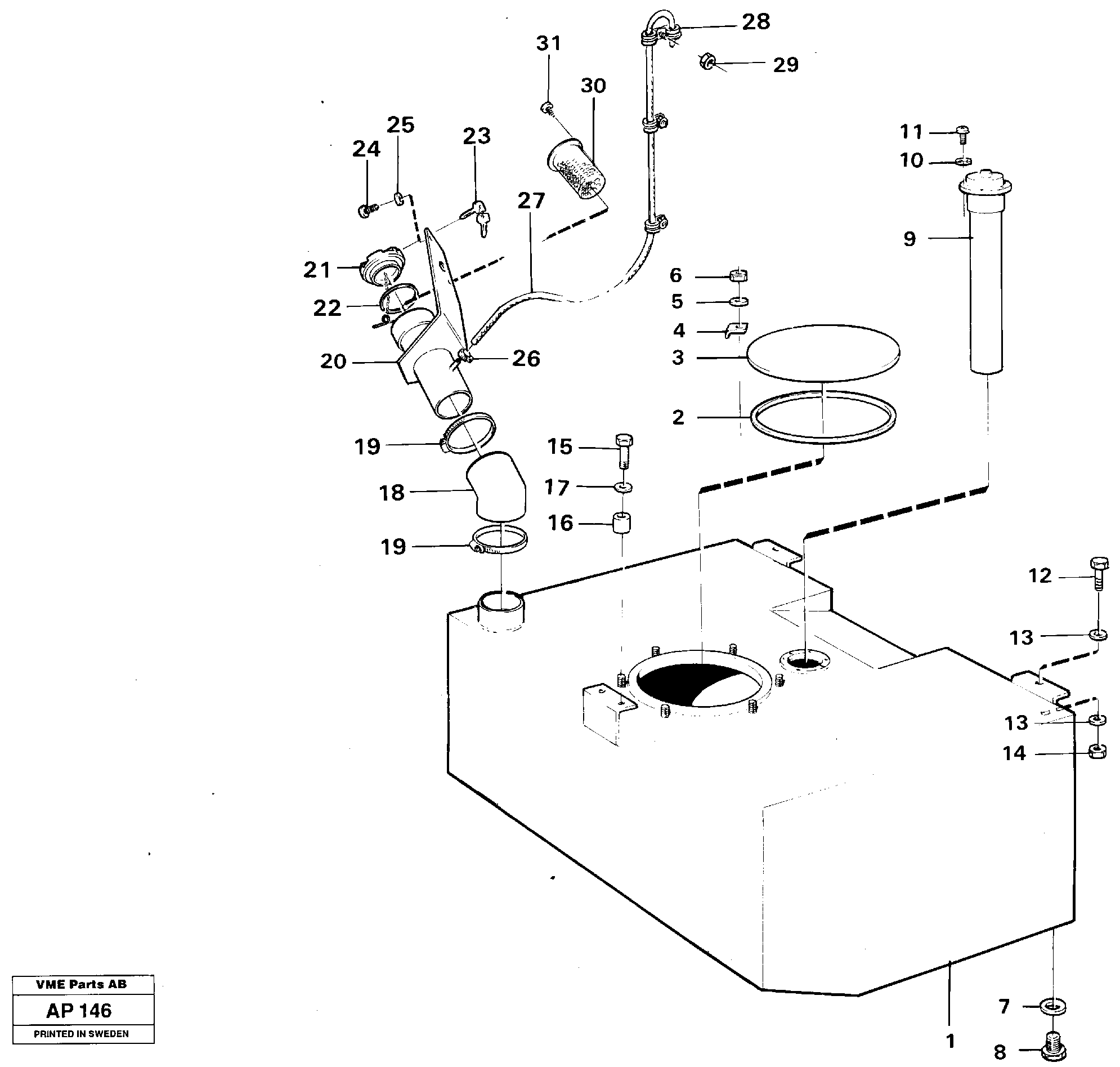 Схема запчастей Volvo L120C - 66686 Топливный бак (бензобак) L120C VOLVO BM VOLVO BM L120C SER NO - 11318