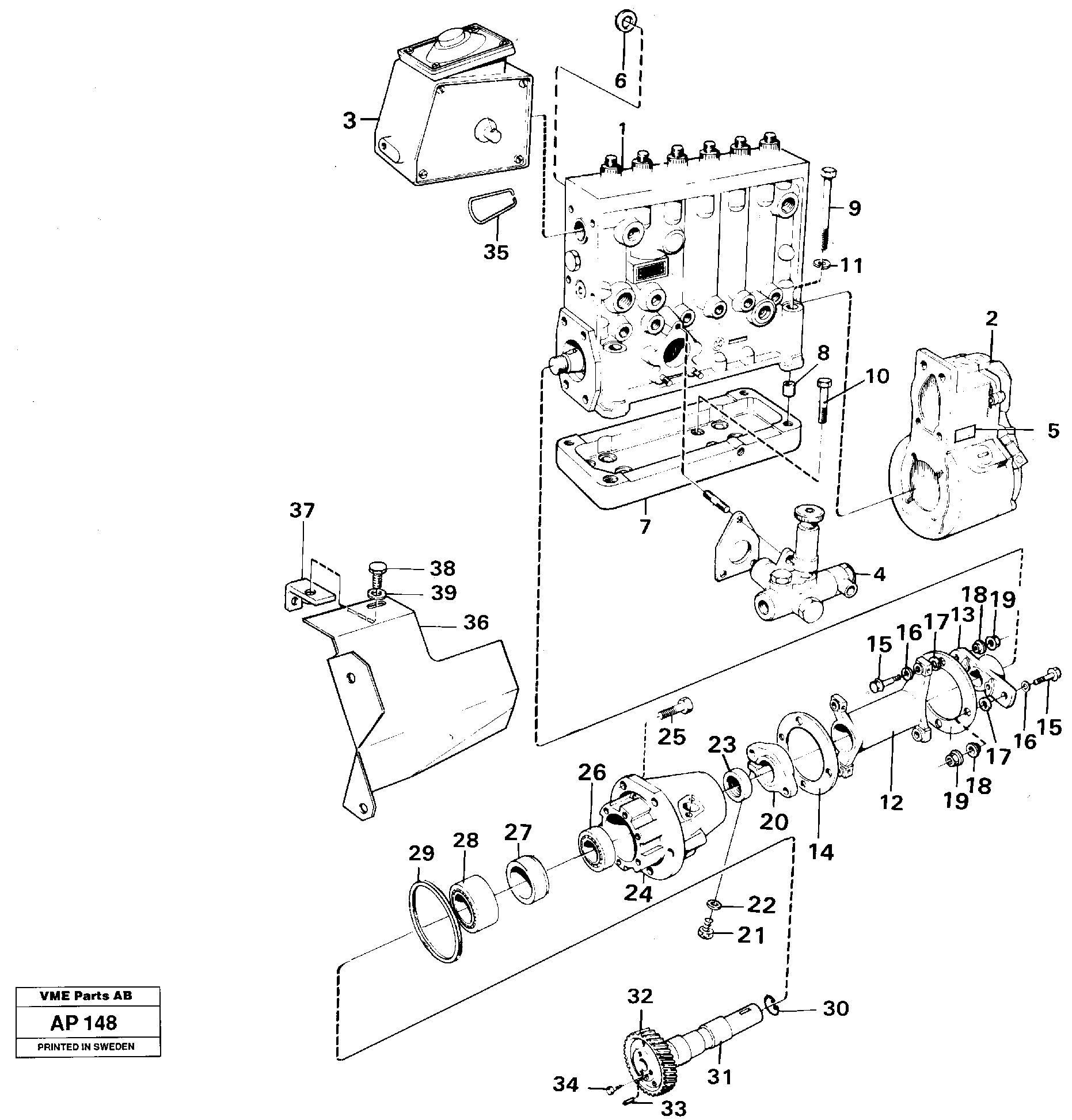 Схема запчастей Volvo L120C - 29204 Injection pump with drive L120C VOLVO BM VOLVO BM L120C SER NO - 11318