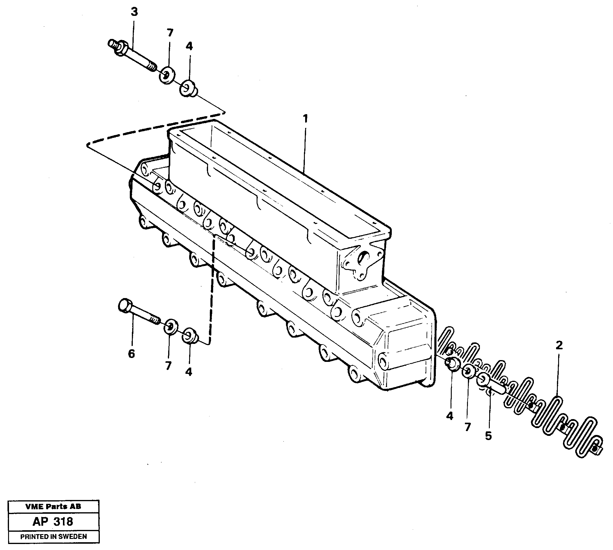 Схема запчастей Volvo L120C - 19884 Inlet manifold L120C VOLVO BM VOLVO BM L120C SER NO - 11318