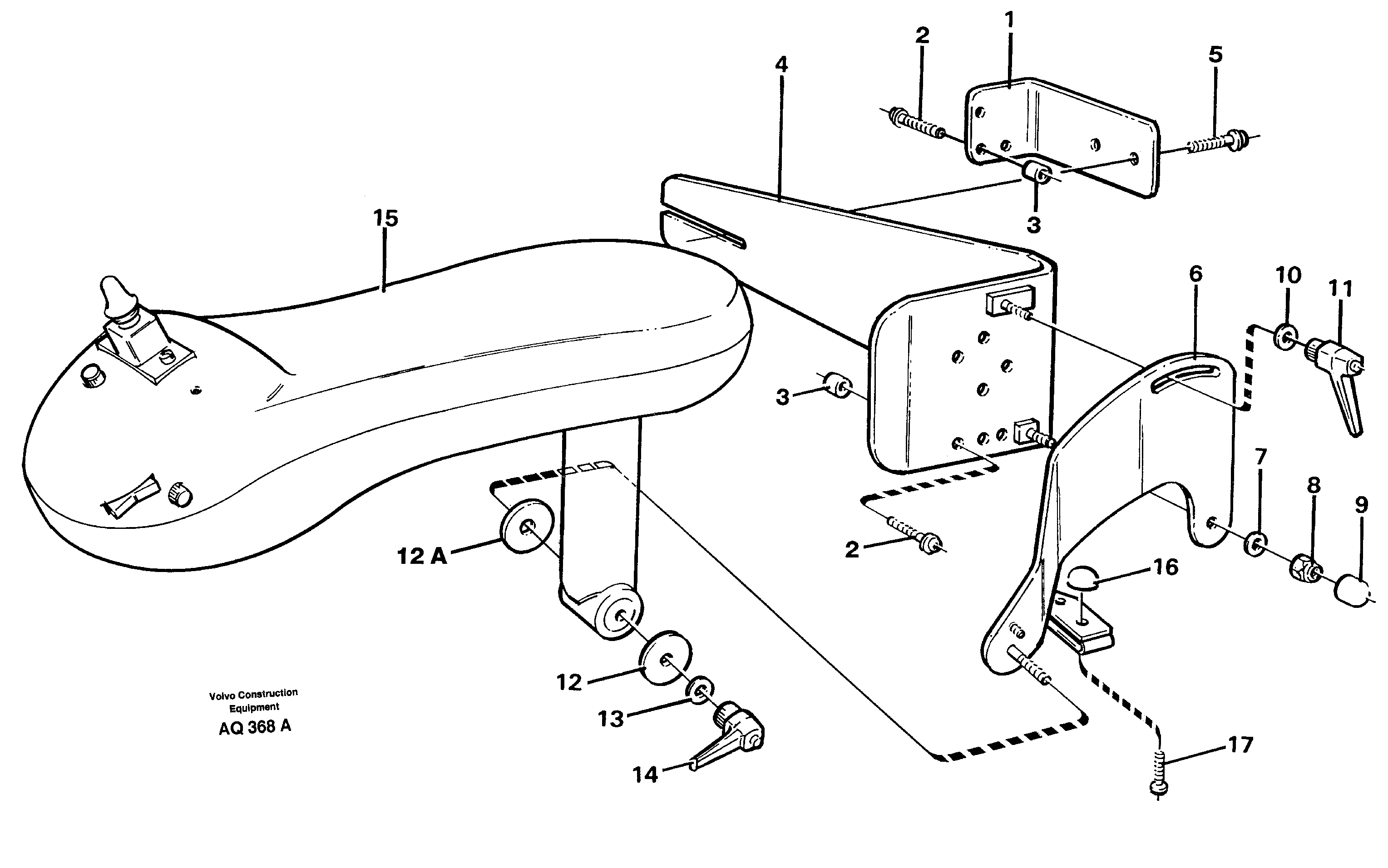 Схема запчастей Volvo L120C - 21485 Cdc-steering, armrest, mounting L120C S/N 11319-SWE, S/N 61677-USA, S/N 70075-BRA