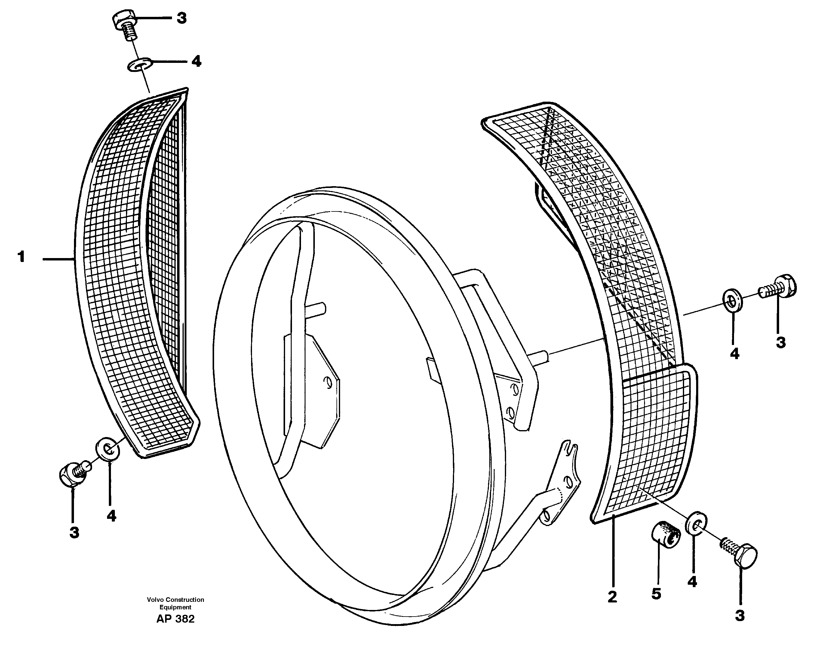 Схема запчастей Volvo L120C - 42245 Fan shroud L120C VOLVO BM VOLVO BM L120C SER NO - 11318