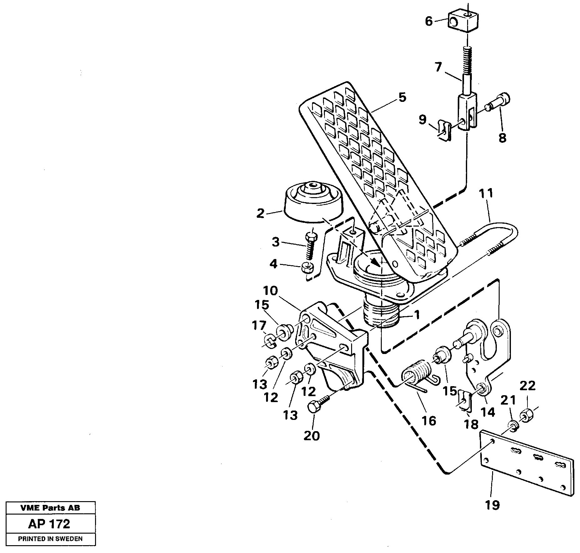 Схема запчастей Volvo L120C - 82419 Pedal L120C VOLVO BM VOLVO BM L120C SER NO - 11318