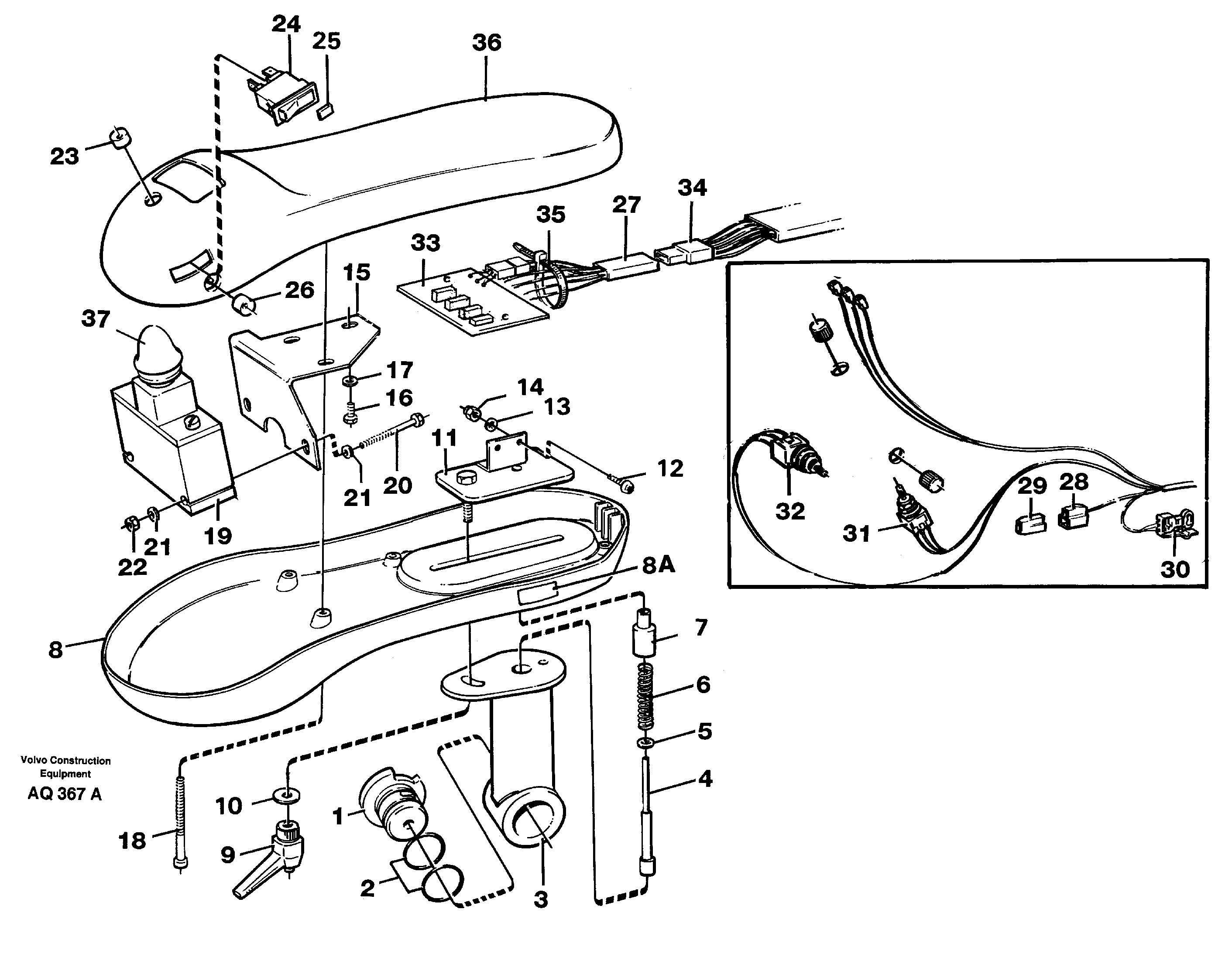 Схема запчастей Volvo L120C - 59646 Armrest L120C S/N 11319-SWE, S/N 61677-USA, S/N 70075-BRA