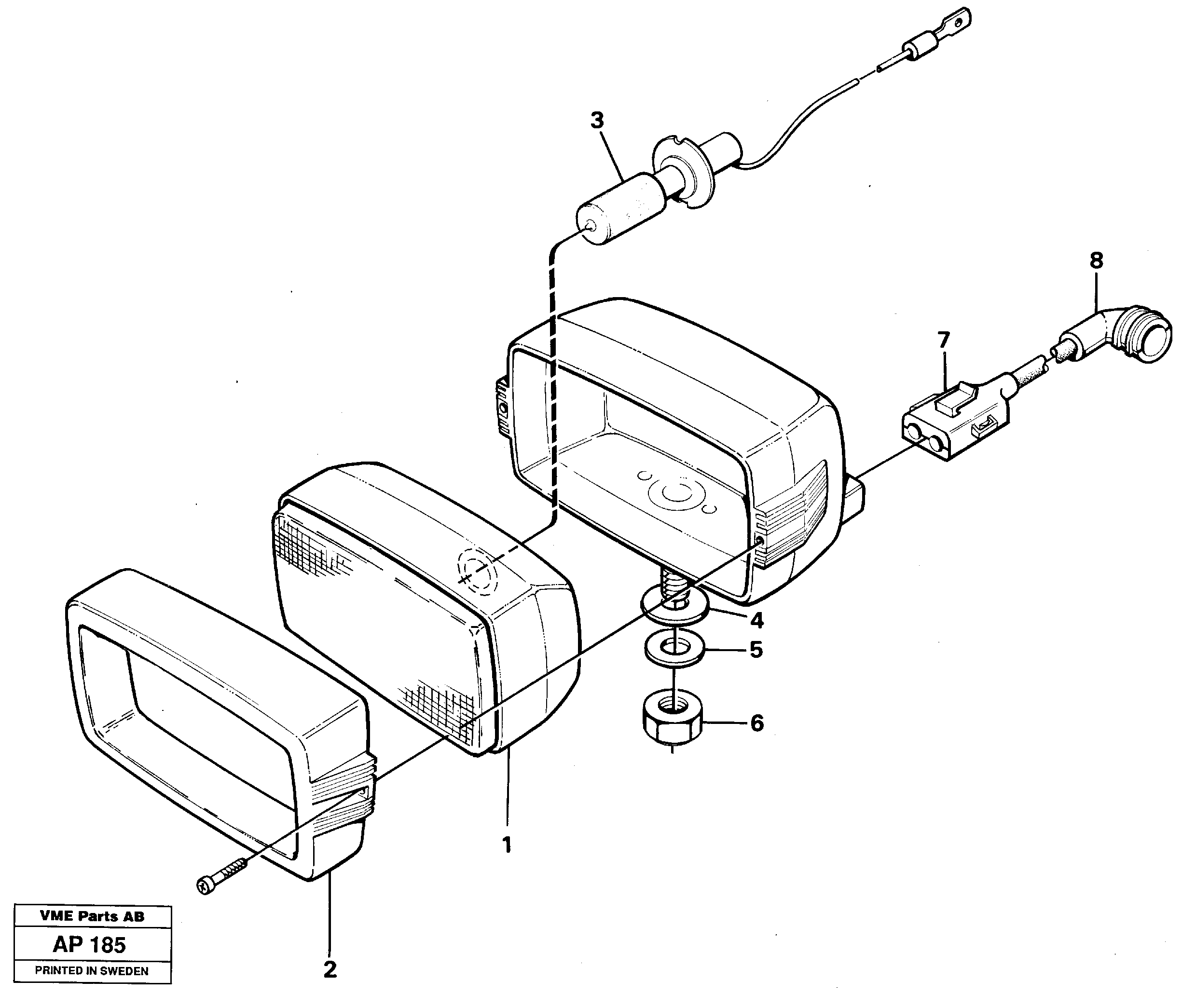 Схема запчастей Volvo L120C - 15212 Work lights, front L120C VOLVO BM VOLVO BM L120C SER NO - 11318